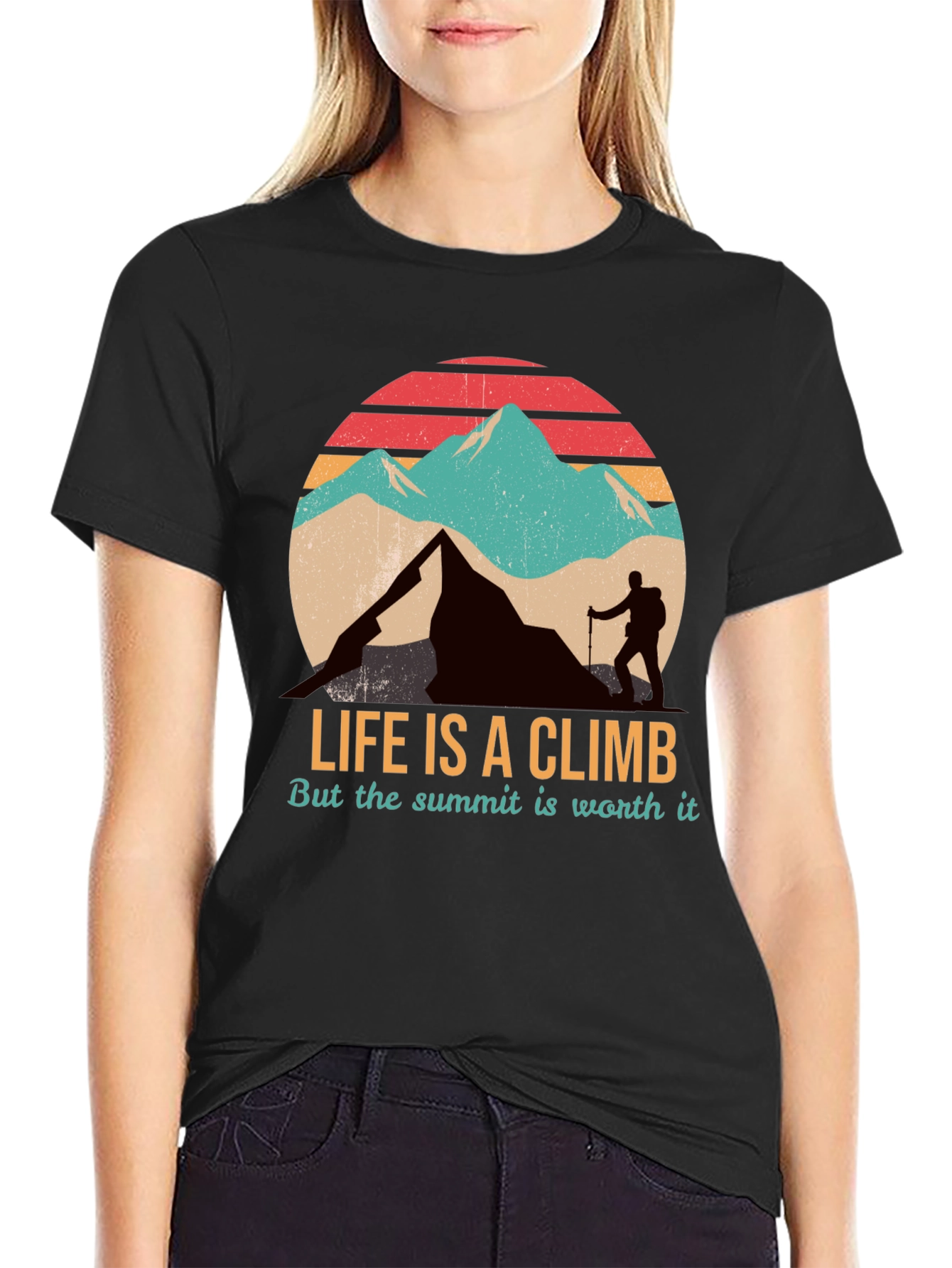 Black Life is a Climb T-Shirt view 2