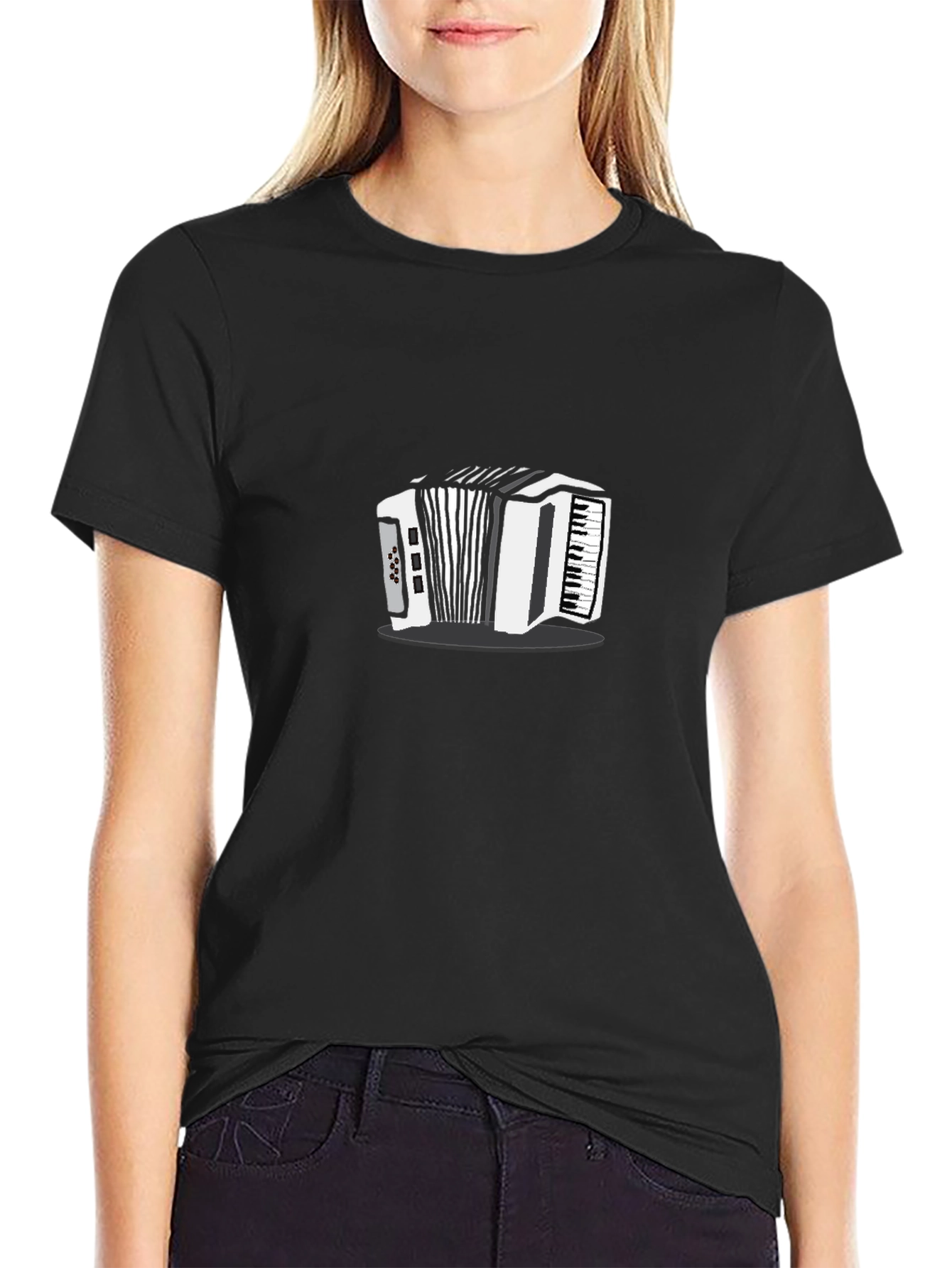 Black Accordion Graphic T-Shirt view 2