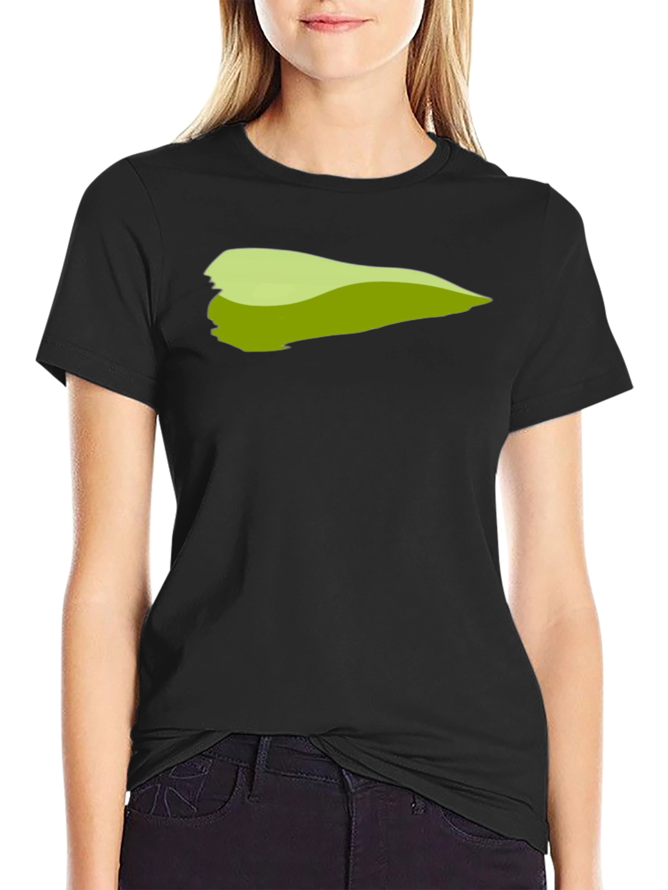 Green Brush Stroke Graphic T-Shirt - 2