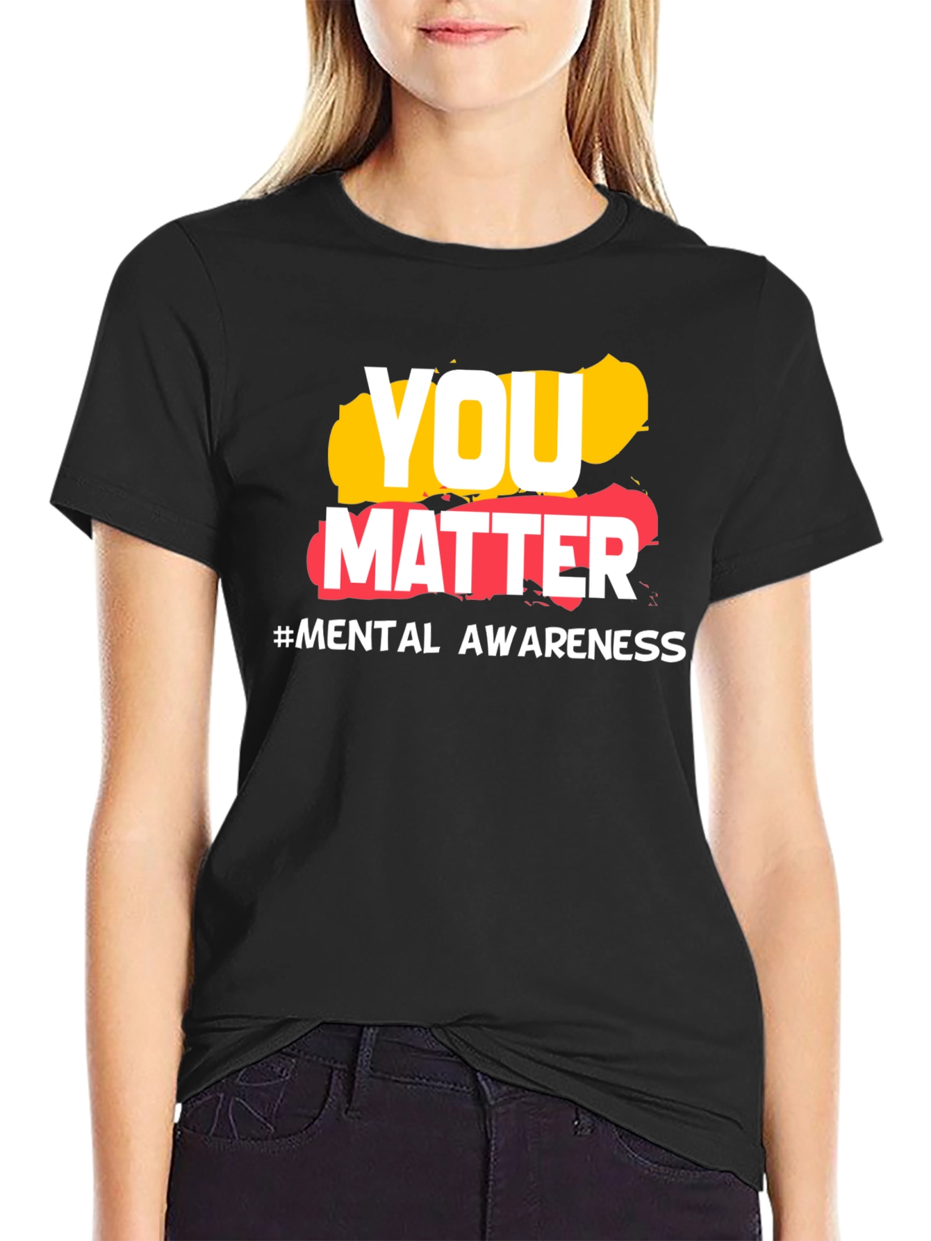 Black You Matter Mental Health Awareness T-Shirt view 2