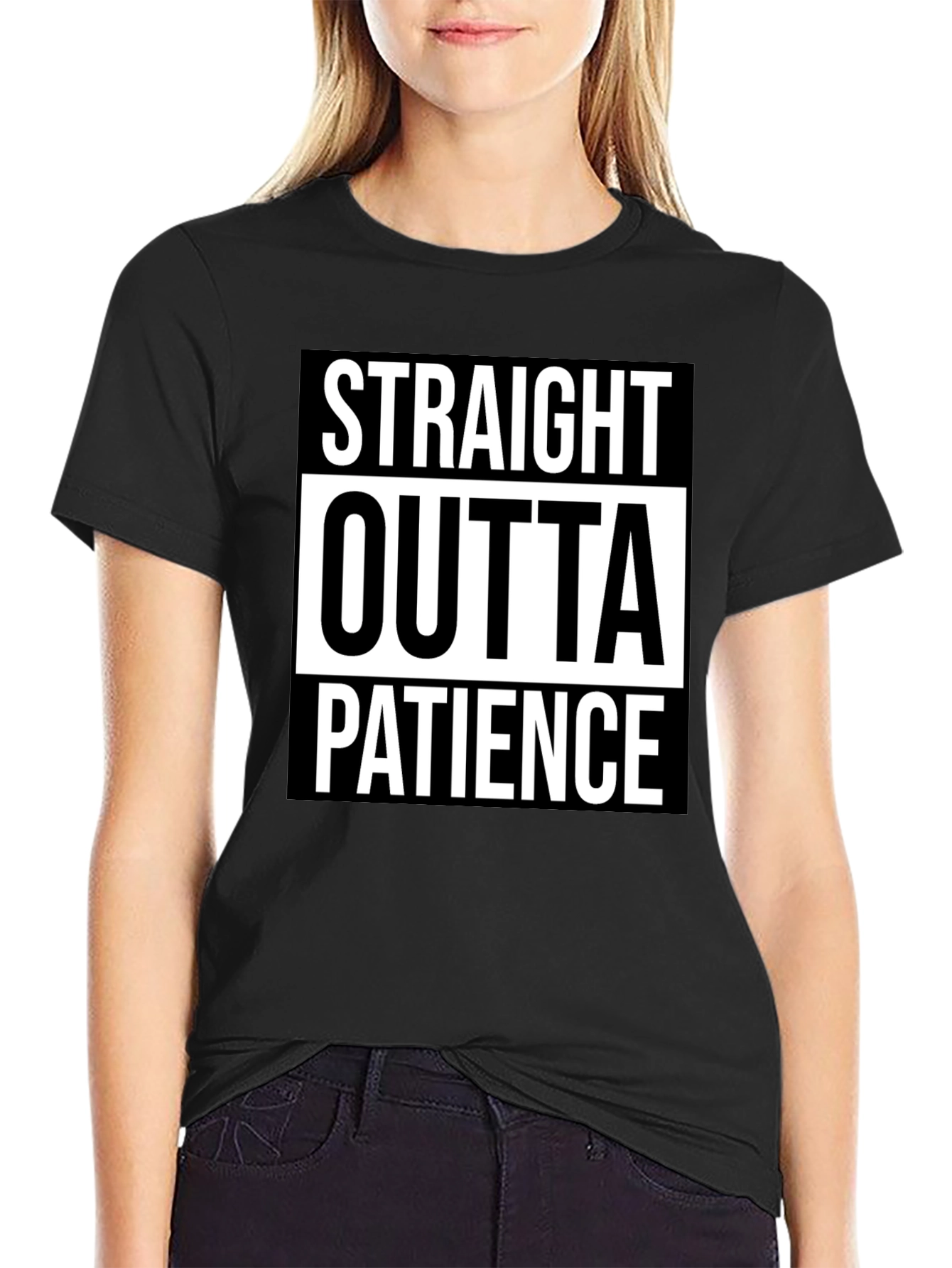 Black Straight Outta Patience Graphic Tee view 2