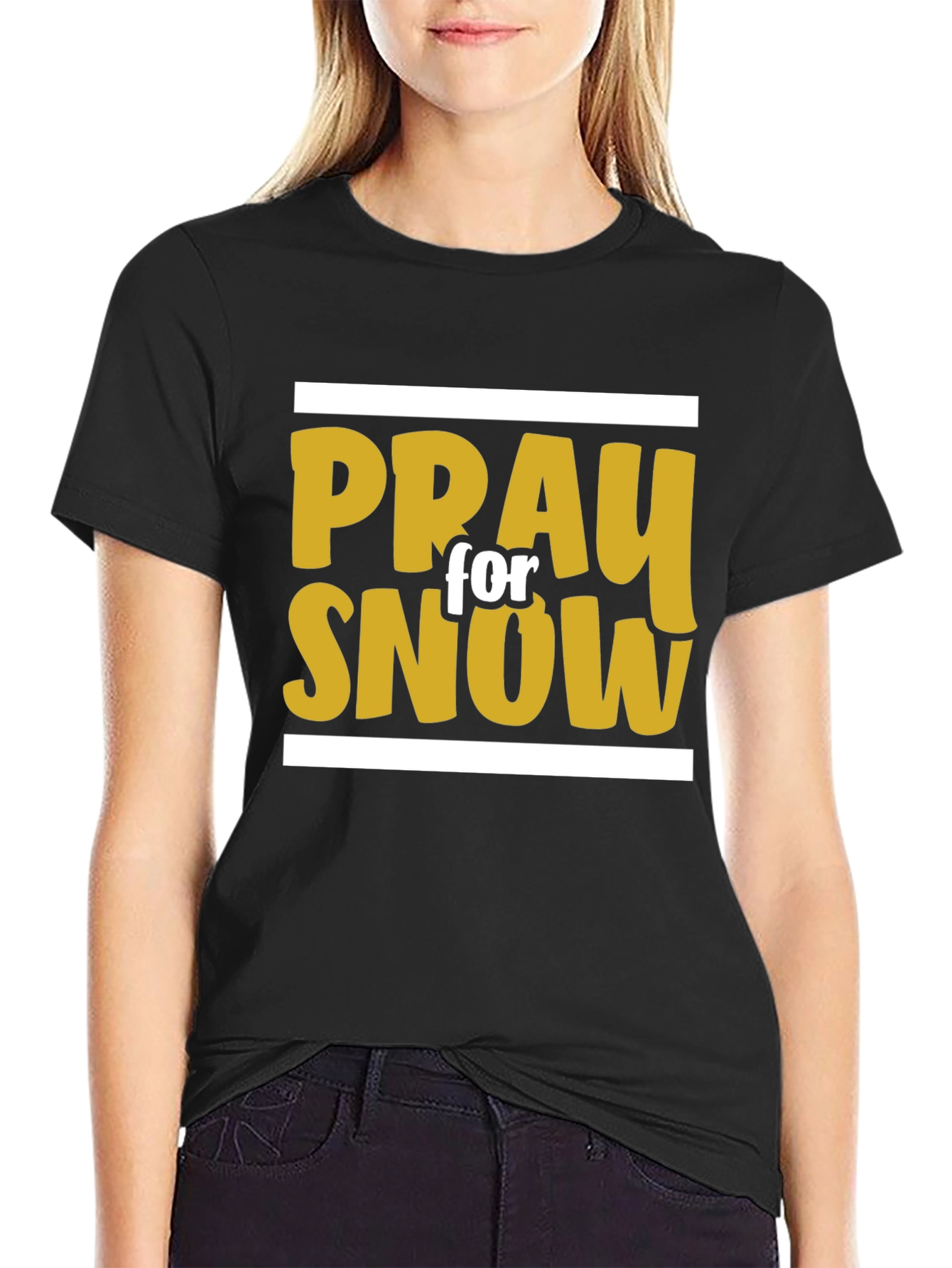 Black Pray for Snow Graphic Tee view 2
