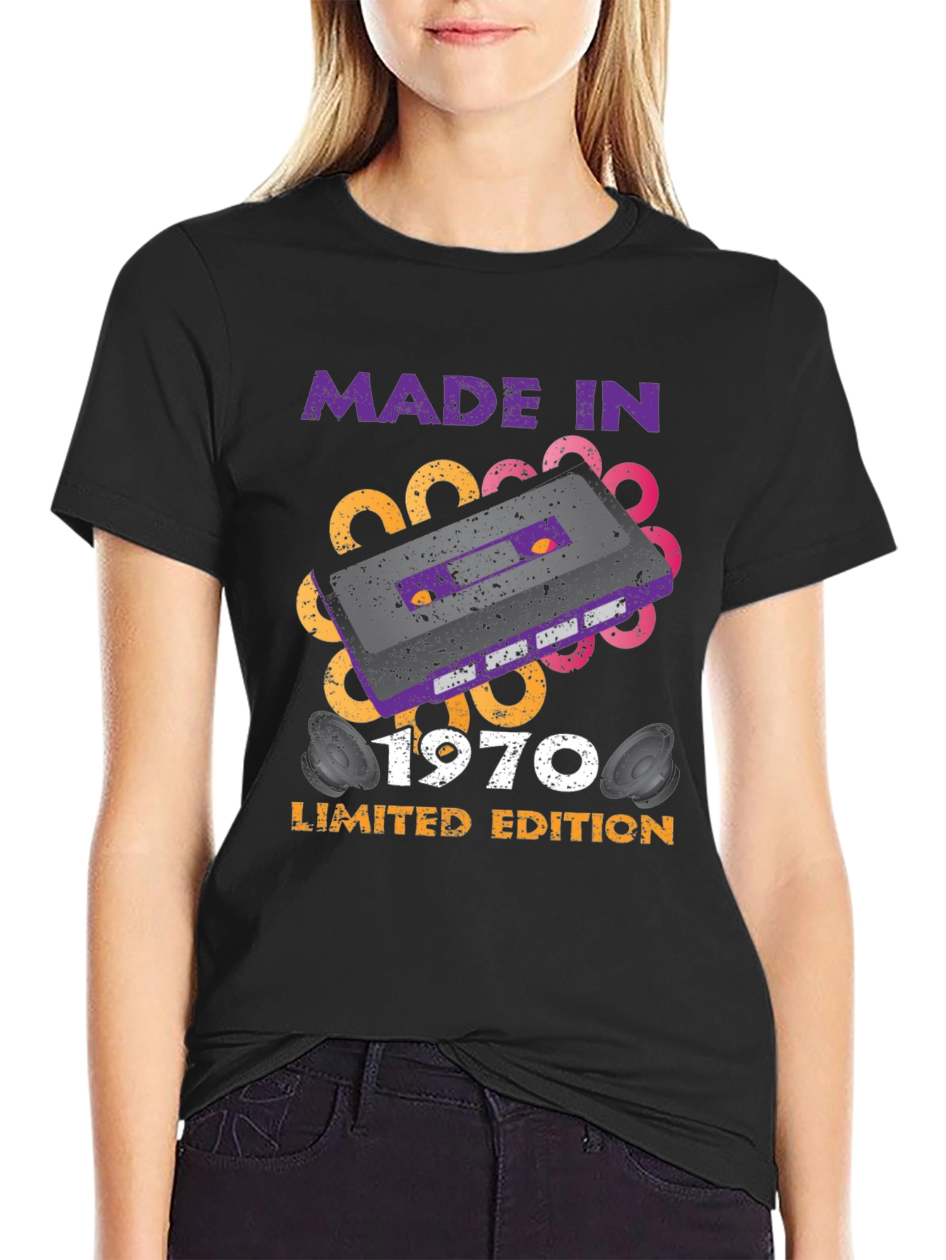 Black Made in 1970 Limited Edition Retro T-Shirt view 2