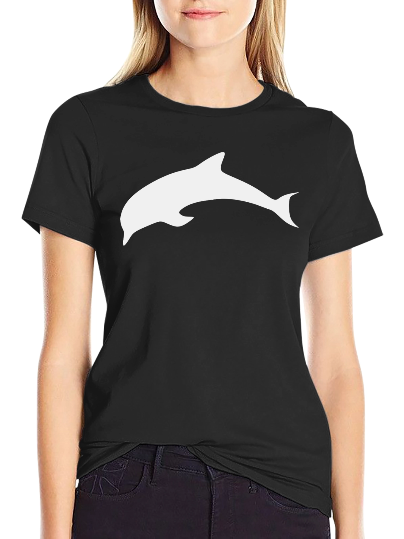 Black Black Dolphin T-Shirt - Casual Style view 2