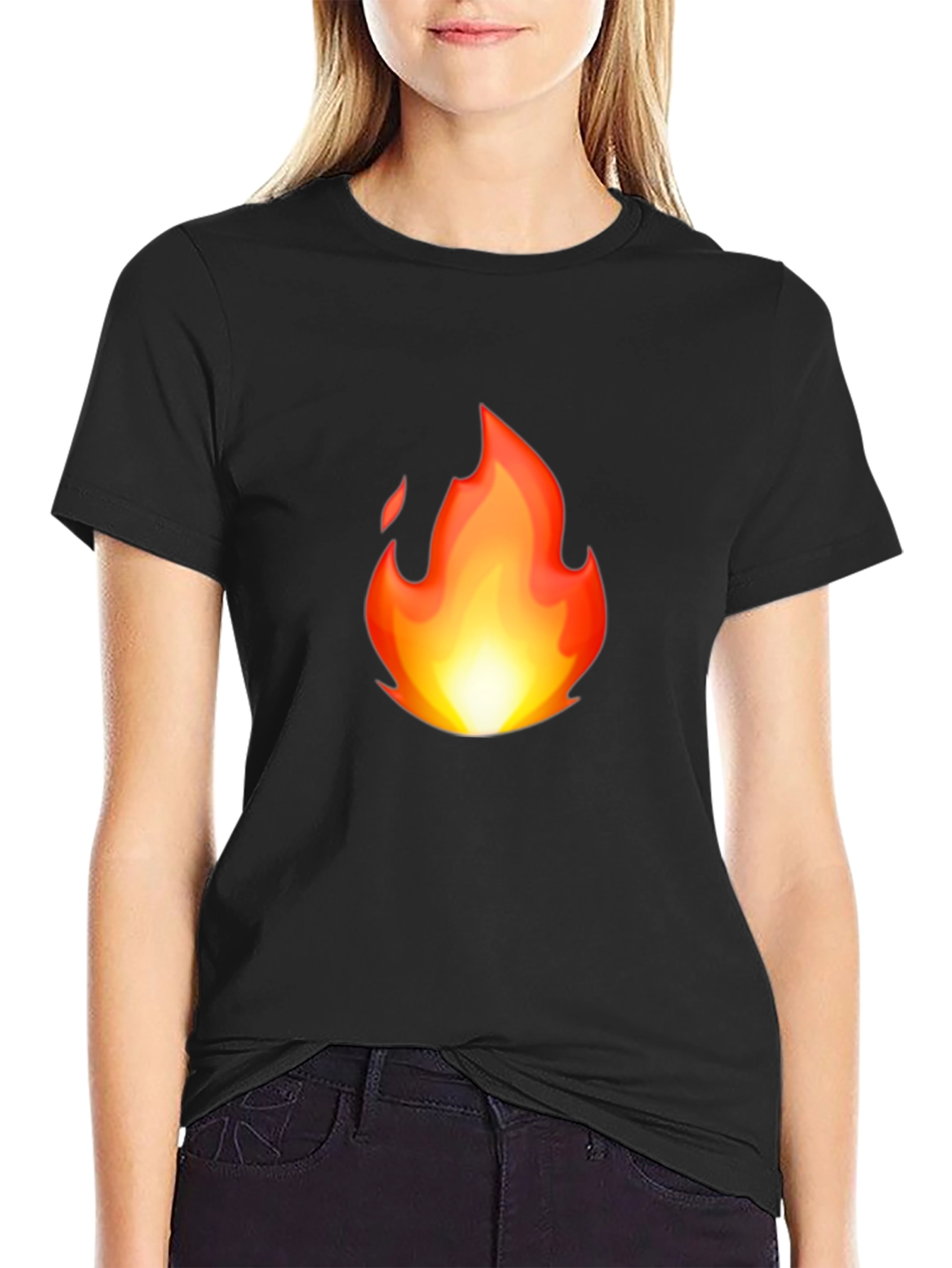 Black Fiery Black T-Shirt - Bold Graphic Tee view 2