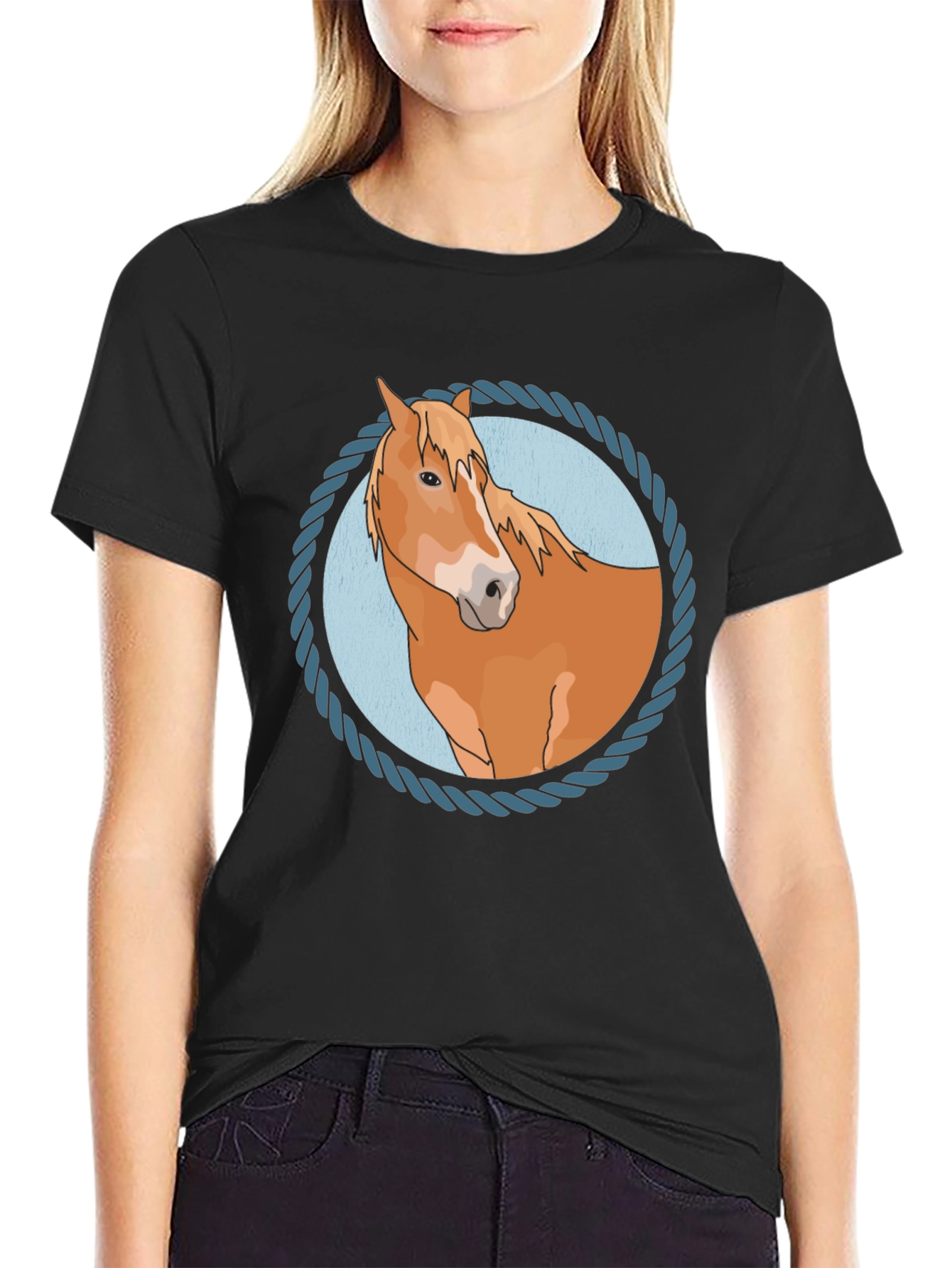 Black Horse Graphic Tee - Men's Black T-Shirt view 2