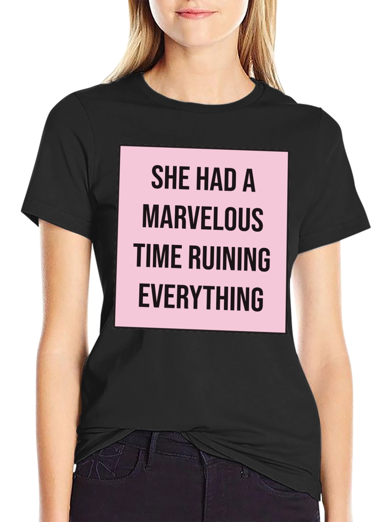 Black Marvelous Ruining T-Shirt - Trendy Graphic Tee view 2