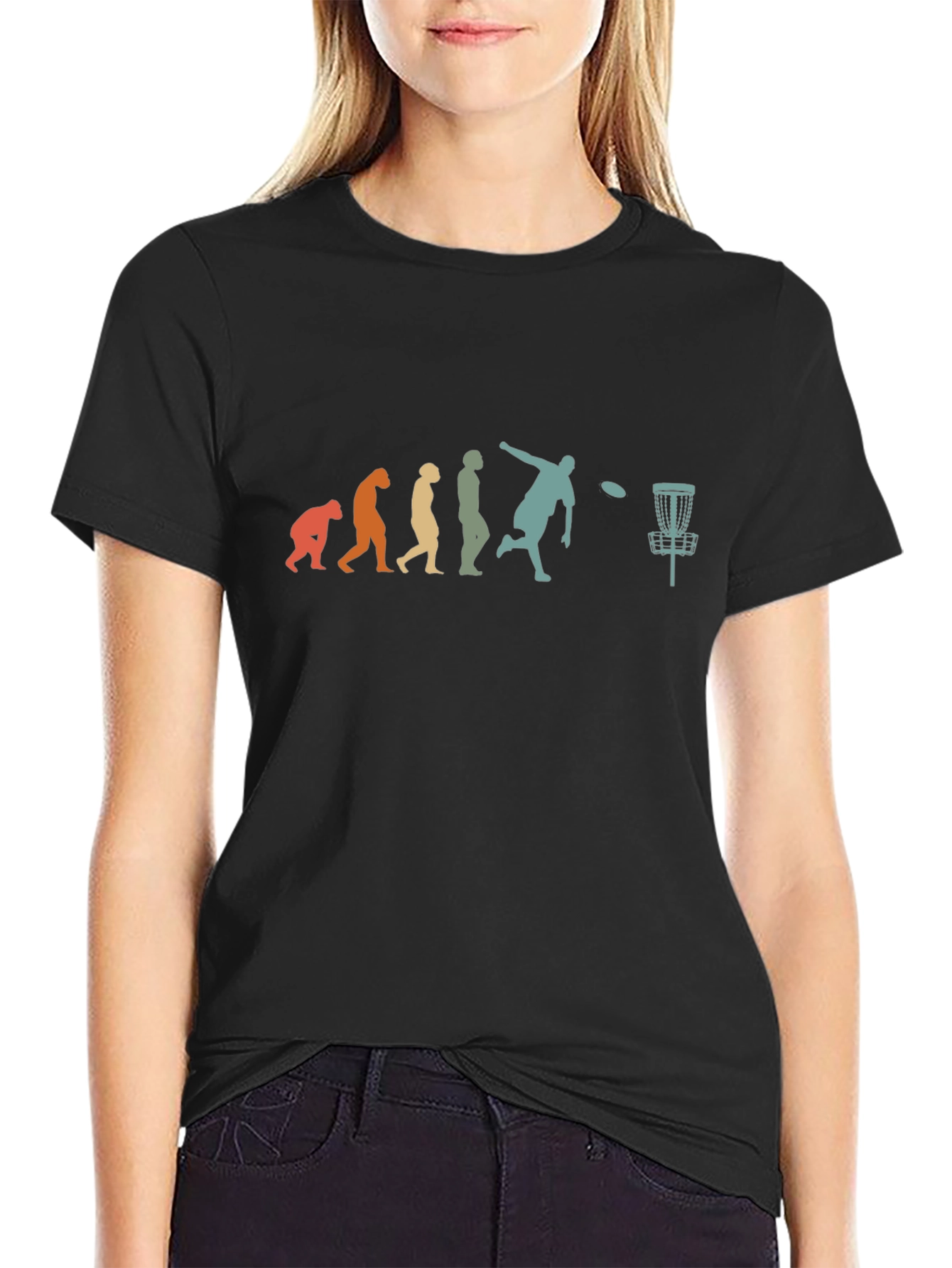 Black Disc Golf Evolution Graphic T-Shirt view 2