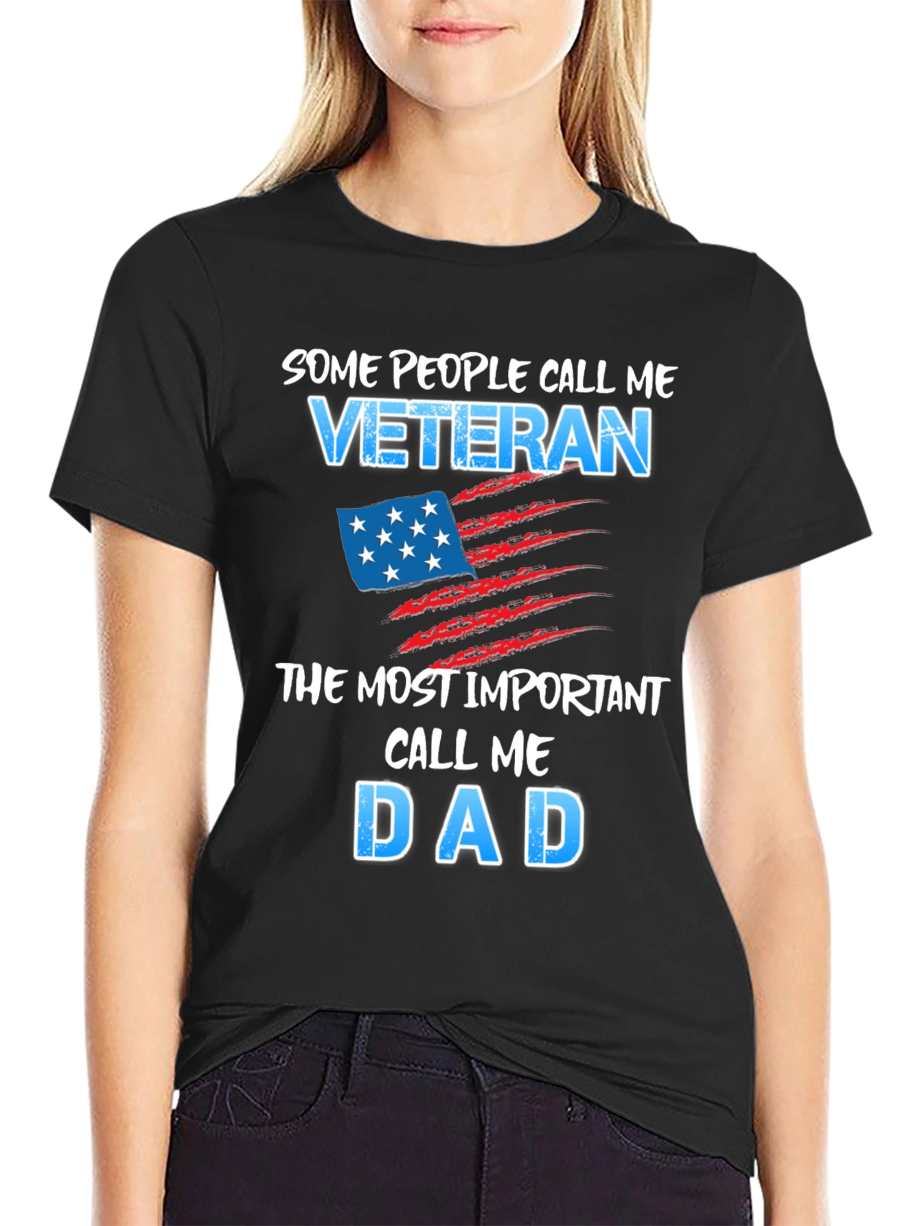 Black Veteran Dad Graphic Tee view 2