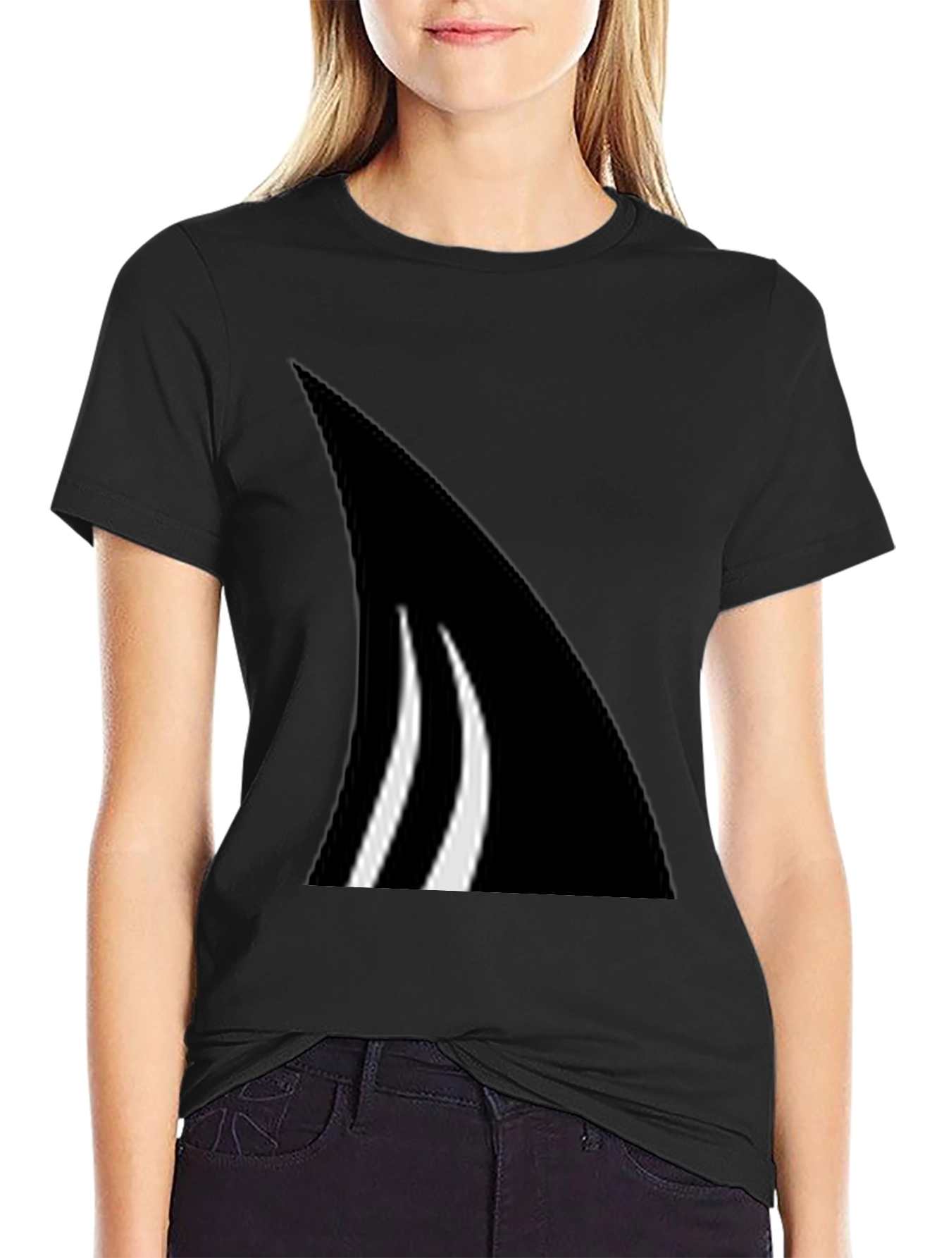 Black Abstract Graphic Tee - Black view 2