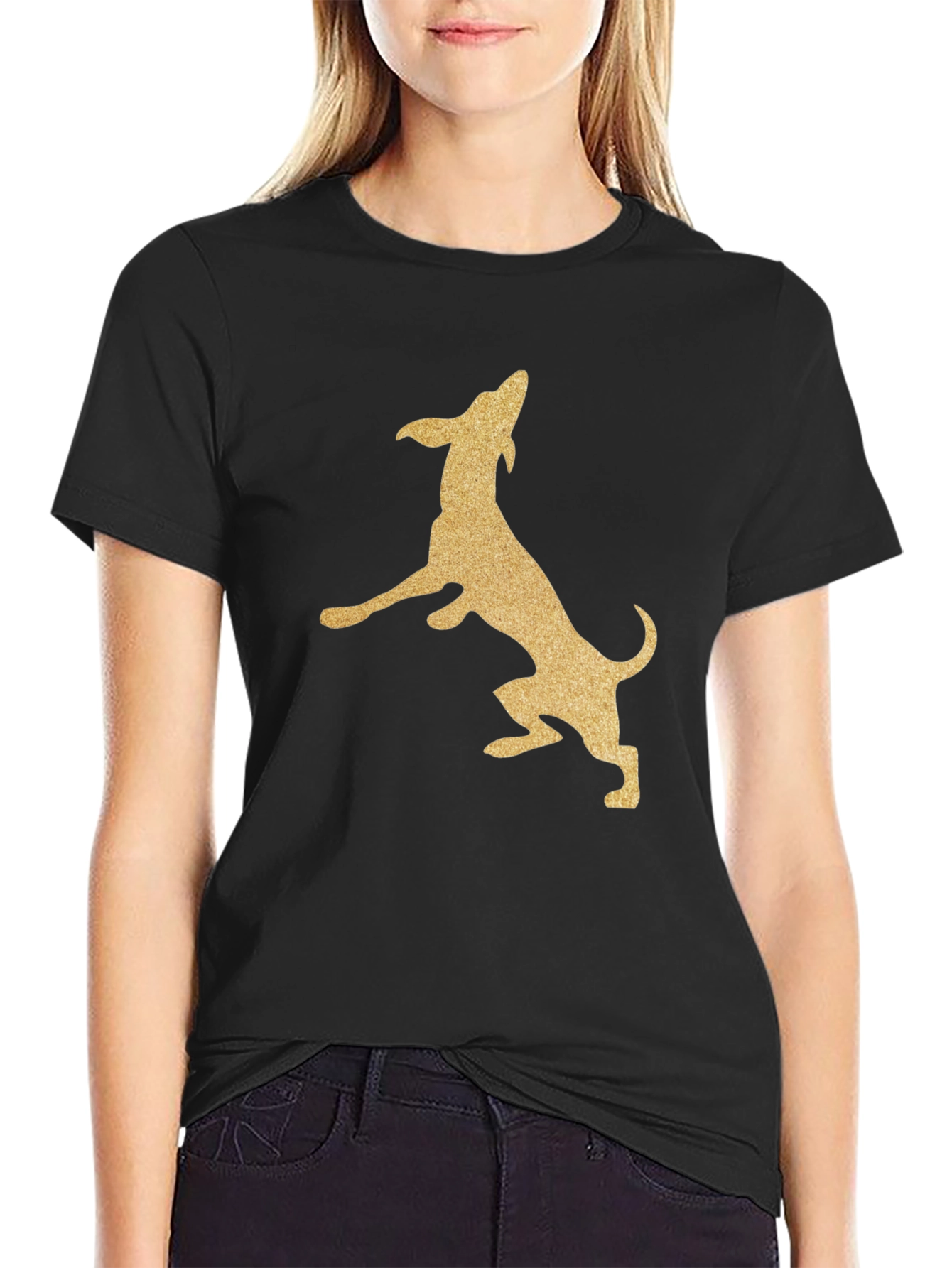 Black Dog Silhouette Graphic Tee - Black view 2