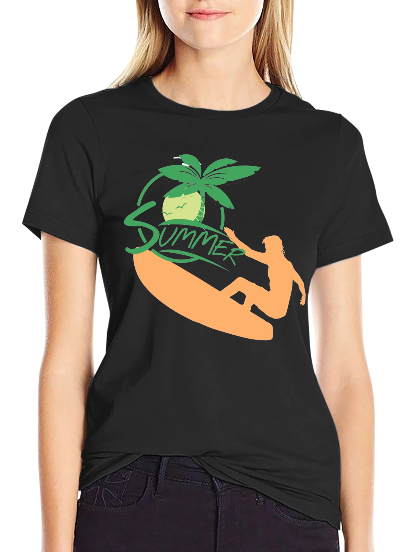 Black Summer Surf T-Shirt - Black view 2