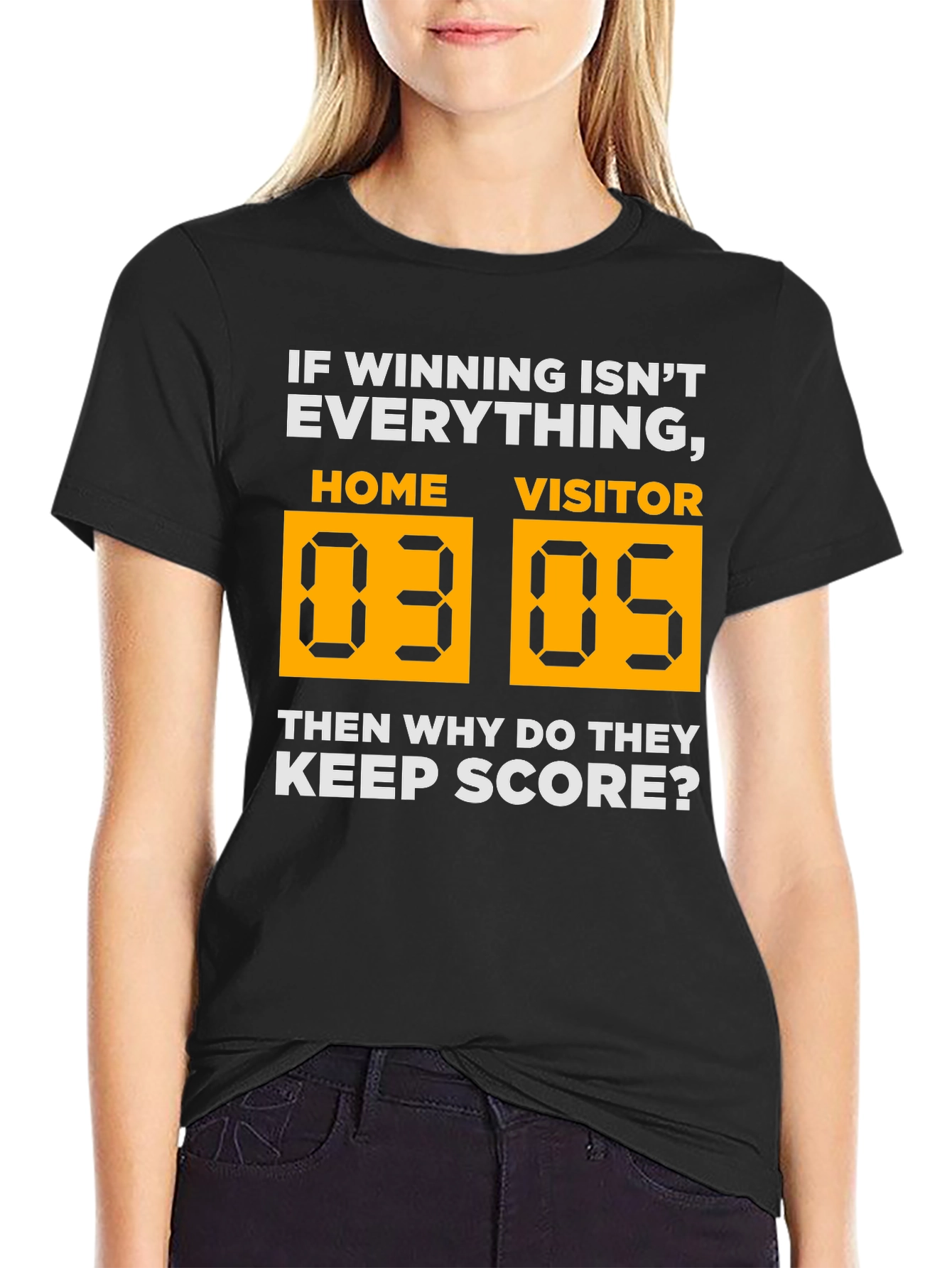 Black Funny Winning Isn't Everything Scoreboard Graphic T-Shirt view 2