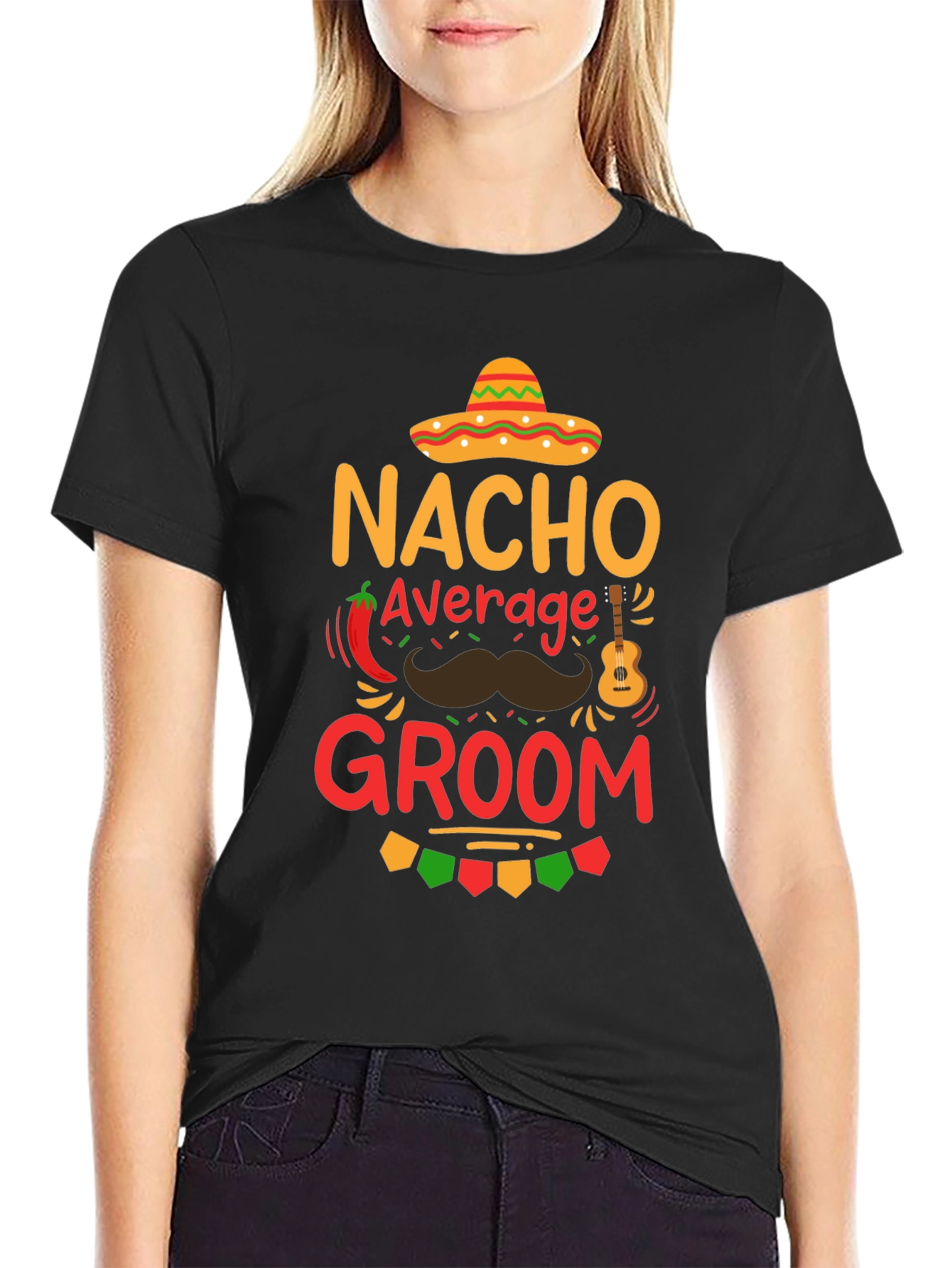 Black Nacho Average Groom Graphic Tee view 2