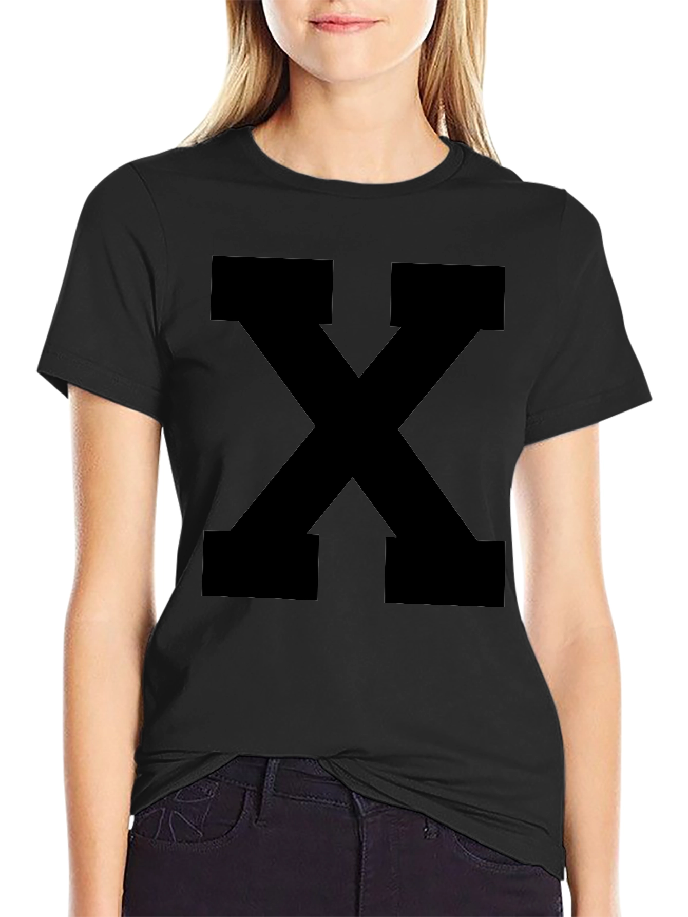 Black Bold Black "X" Graphic Tee - Casual Style view 2