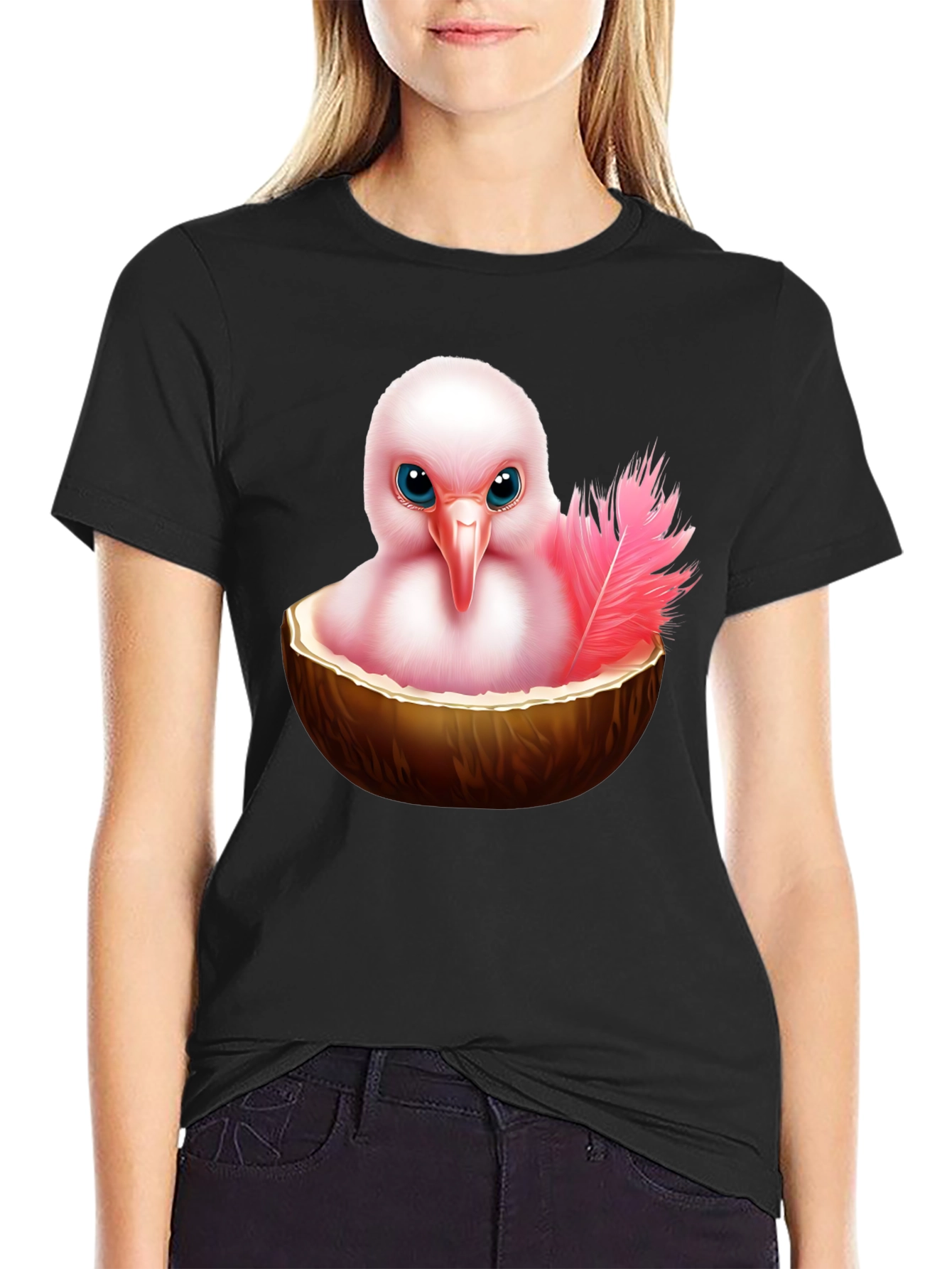 Humorous Bird in Coconut T-Shirt - 2