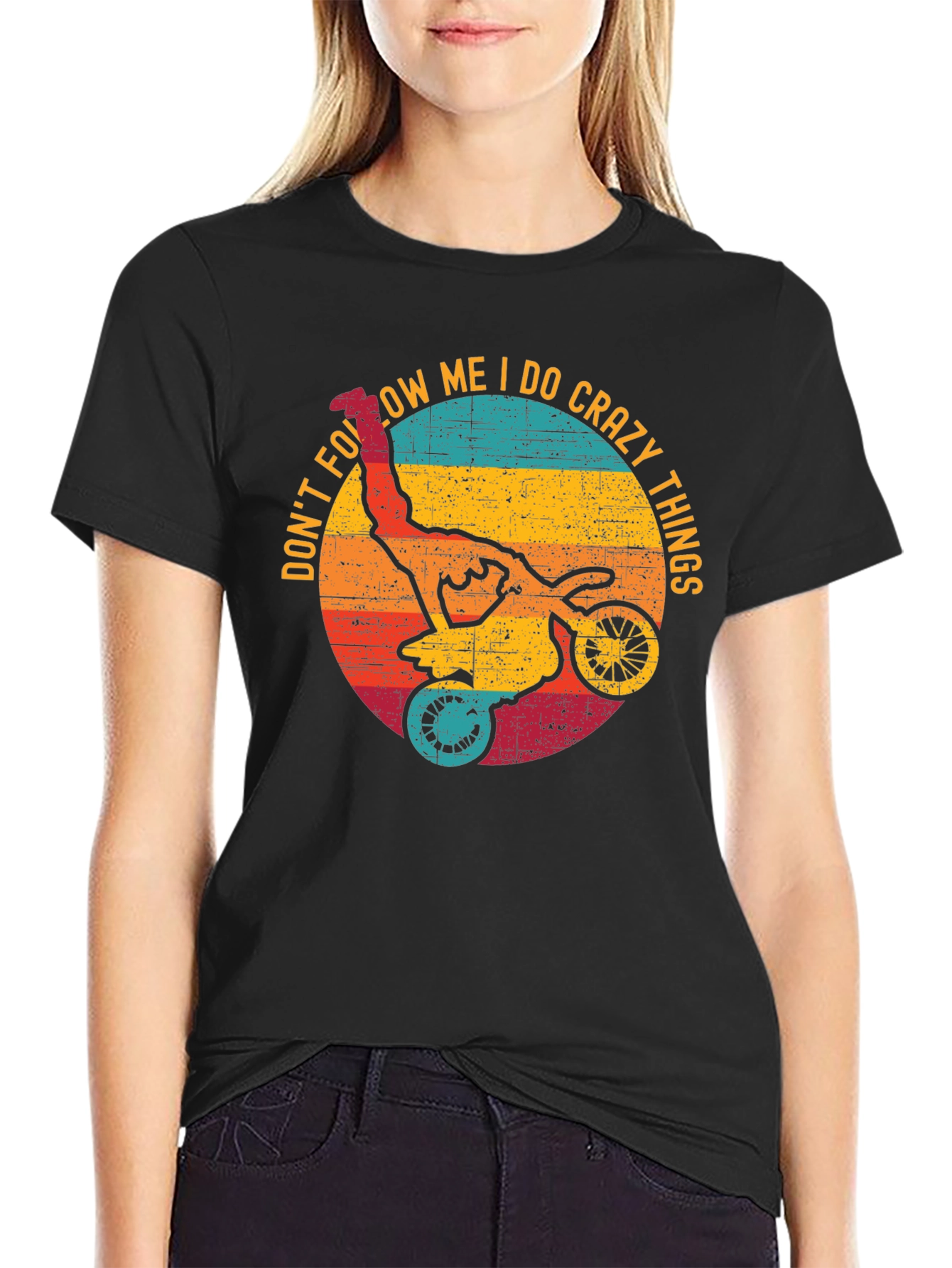 Black Crazy Things Motorcycle T-Shirt view 2