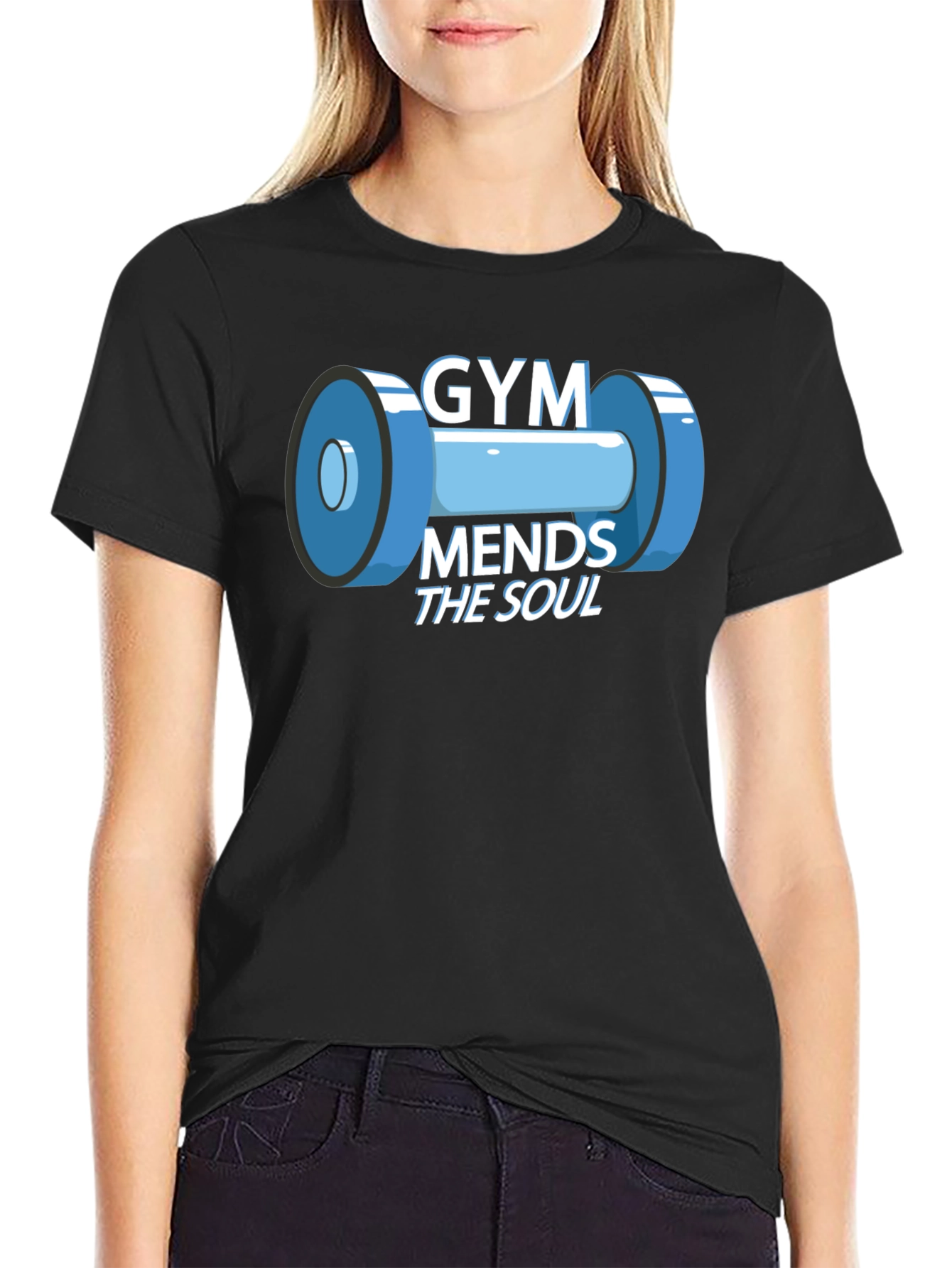 Black Gym Mends the Soul Graphic T-Shirt view 2