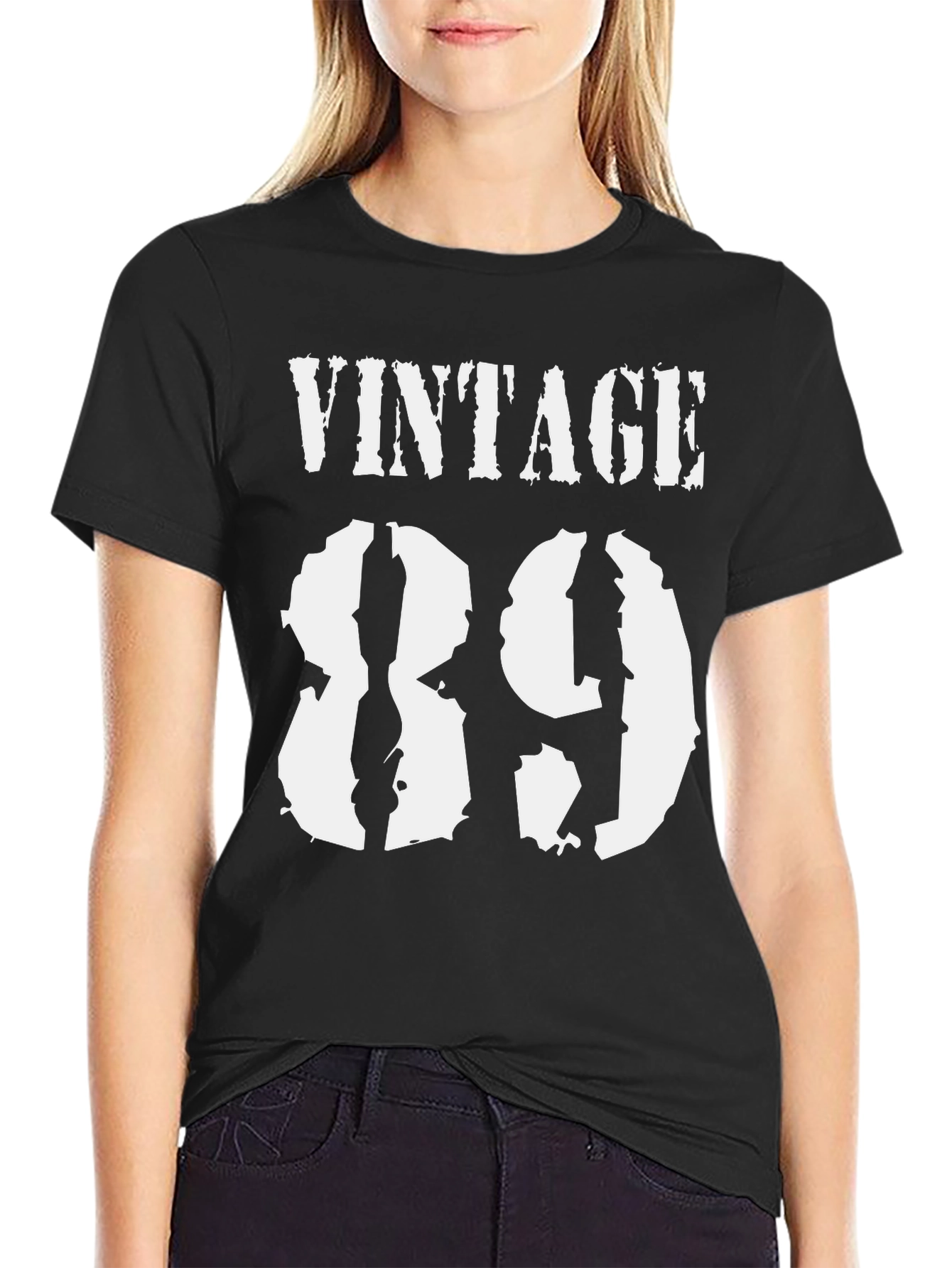 Black Vintage 89 Graphic T-Shirt - Classic Black Tee view 2