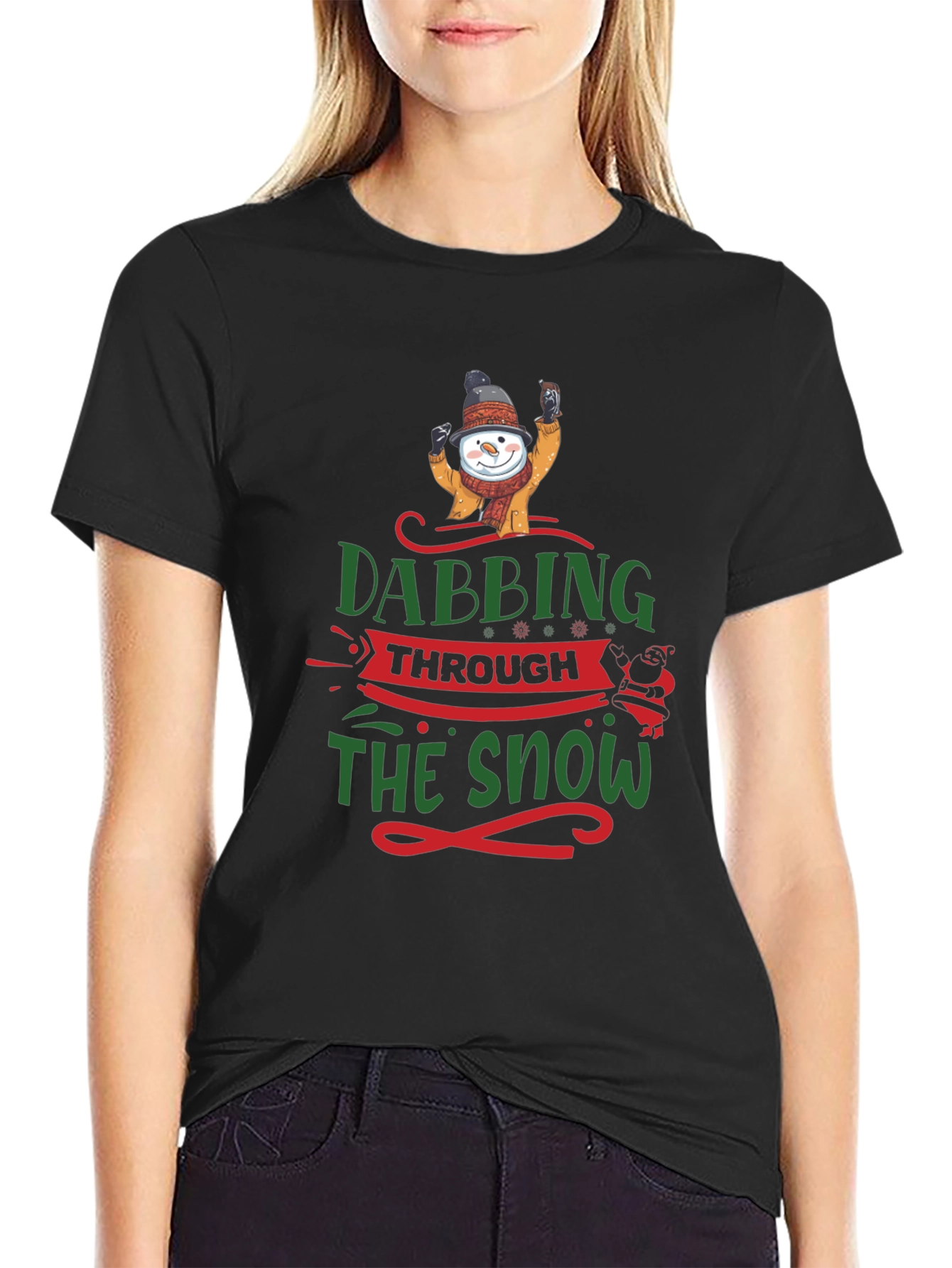Black Dabbing Through the Snow Graphic T-Shirt view 2