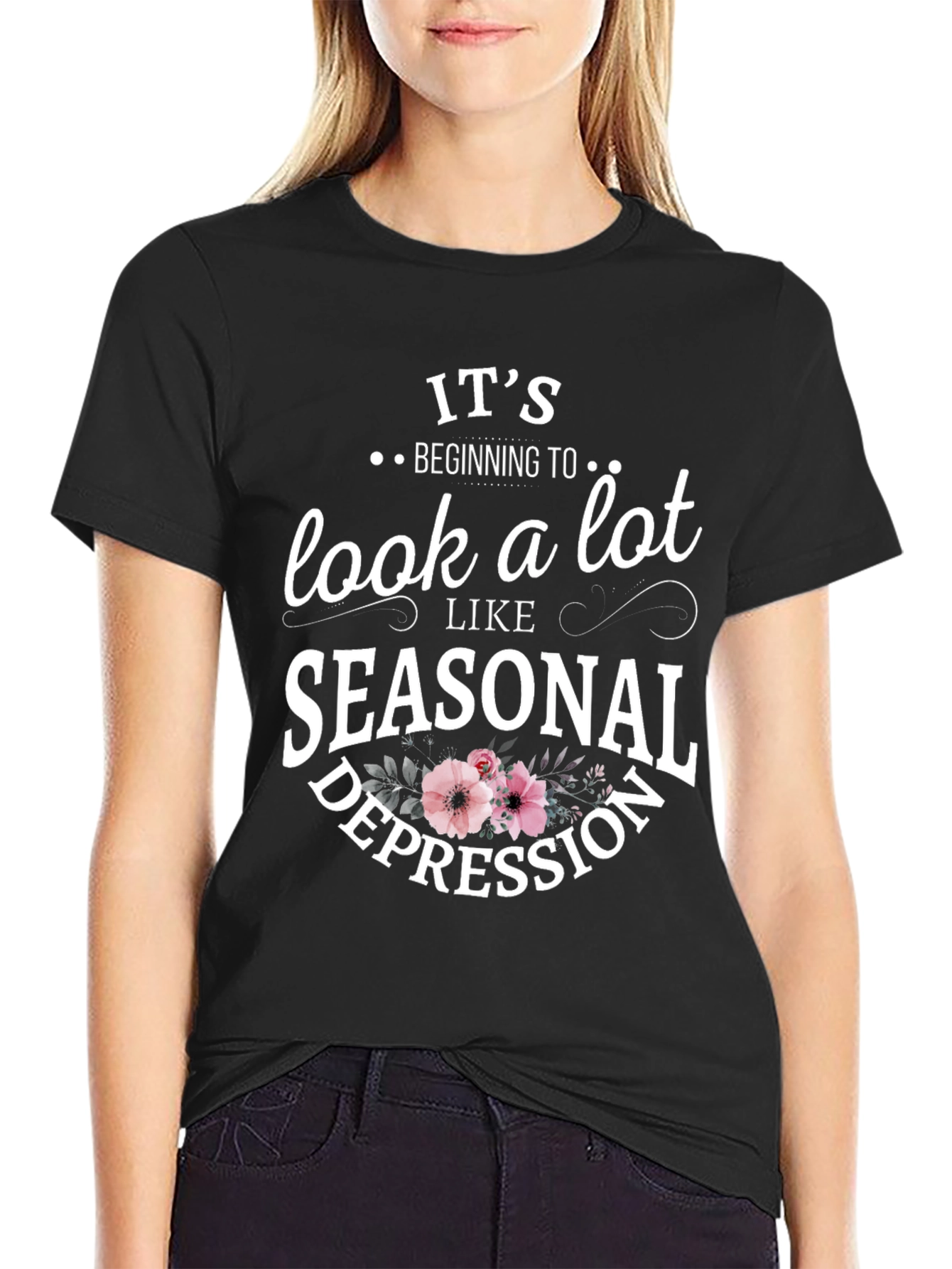 Black Seasonal Depression Graphic T-Shirt view 2