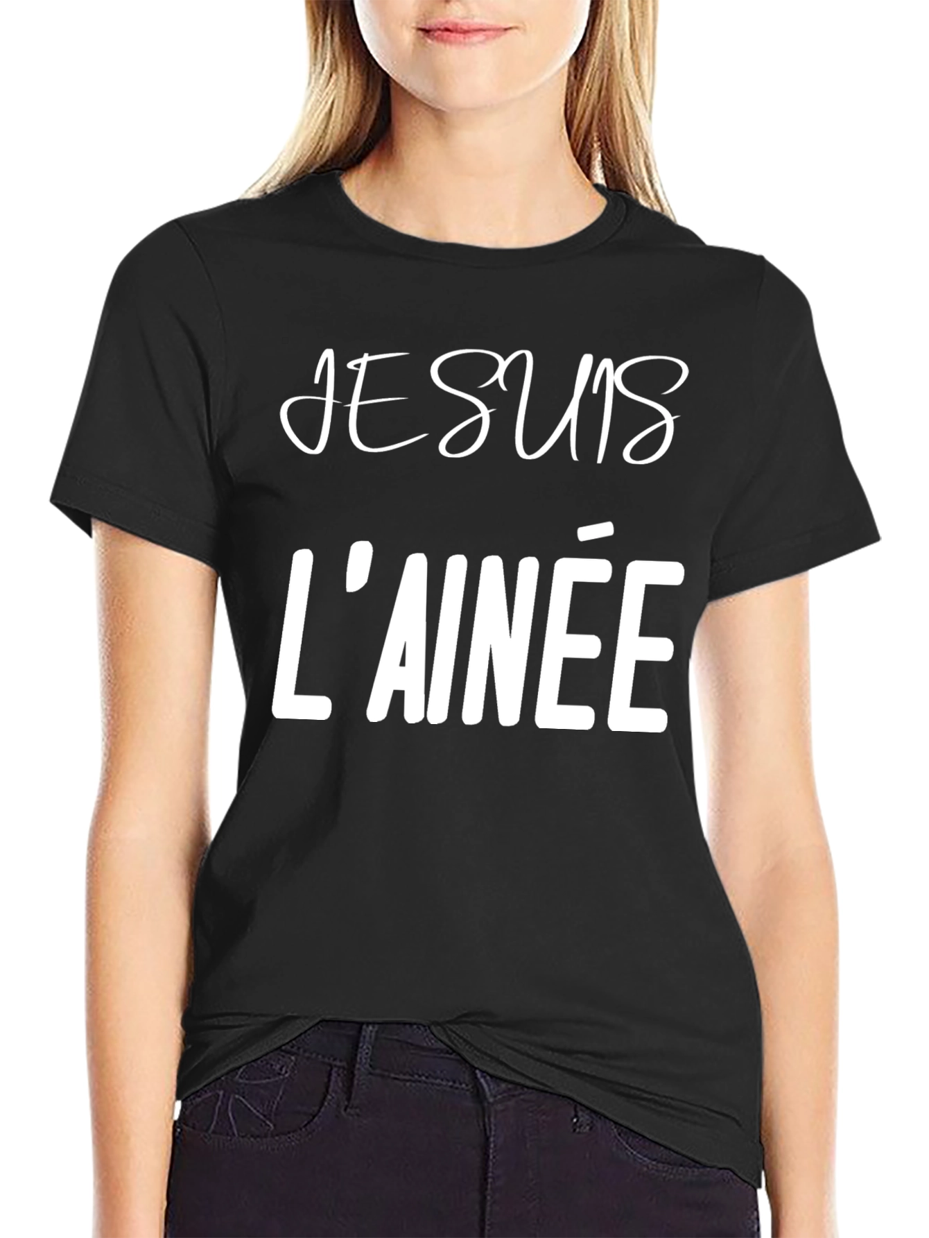 Black Je Suis L'Aînée T-Shirt Black view 2
