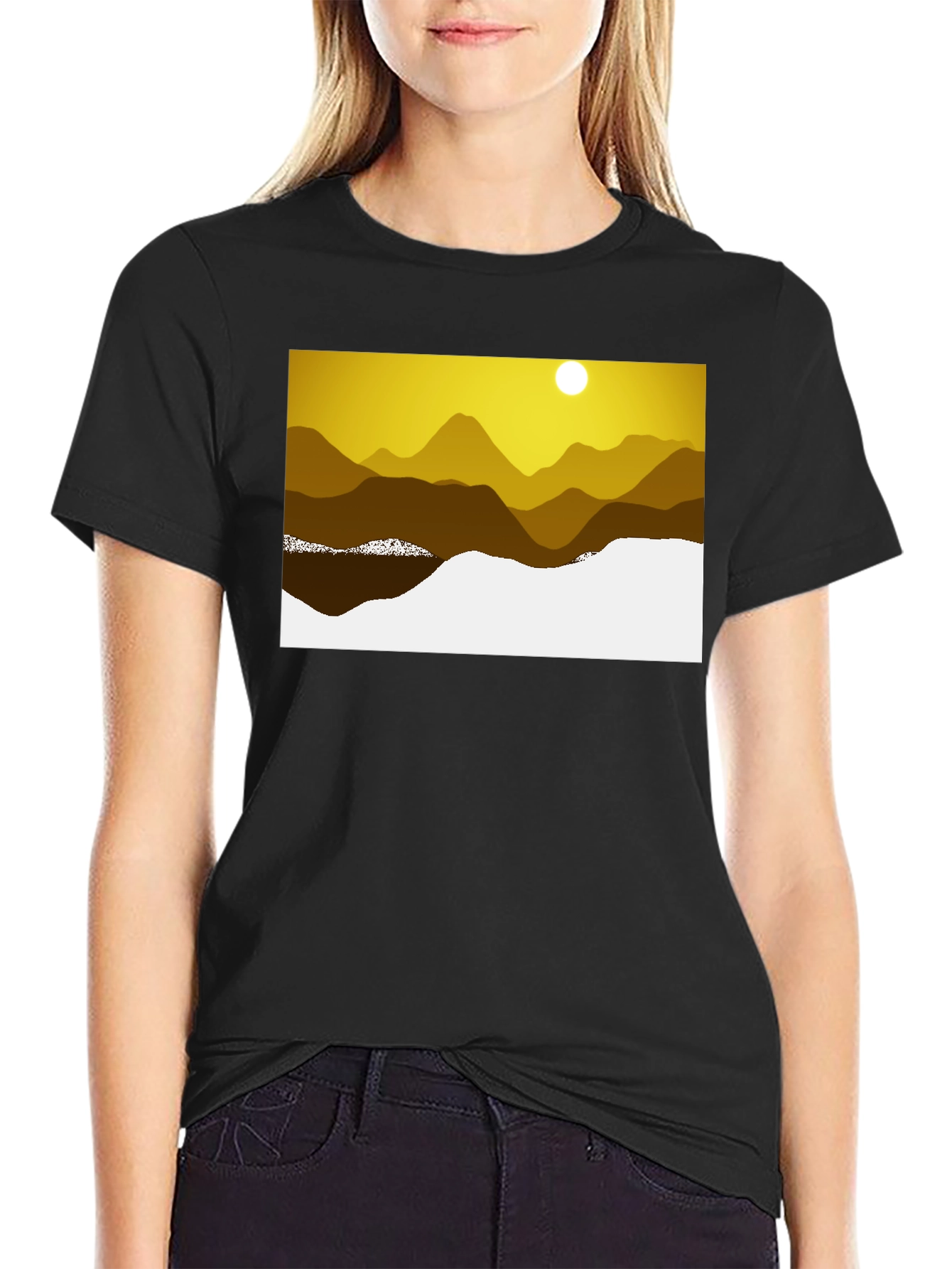 Black Scenic Mountain Graphic Tee view 2