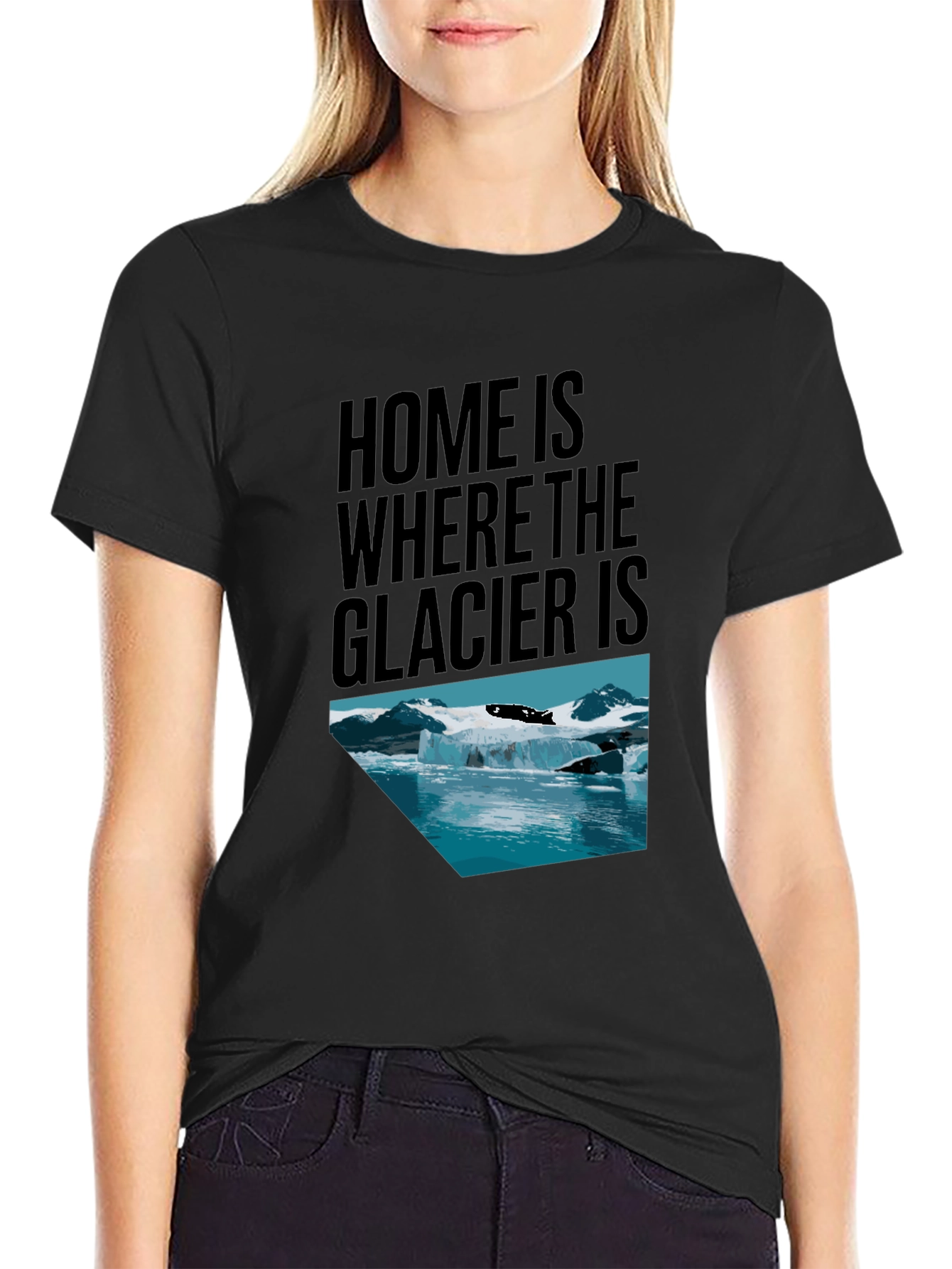 Black Glacier Graphic Tee: Home Is Where the Glacier Is T-Shirt view 2
