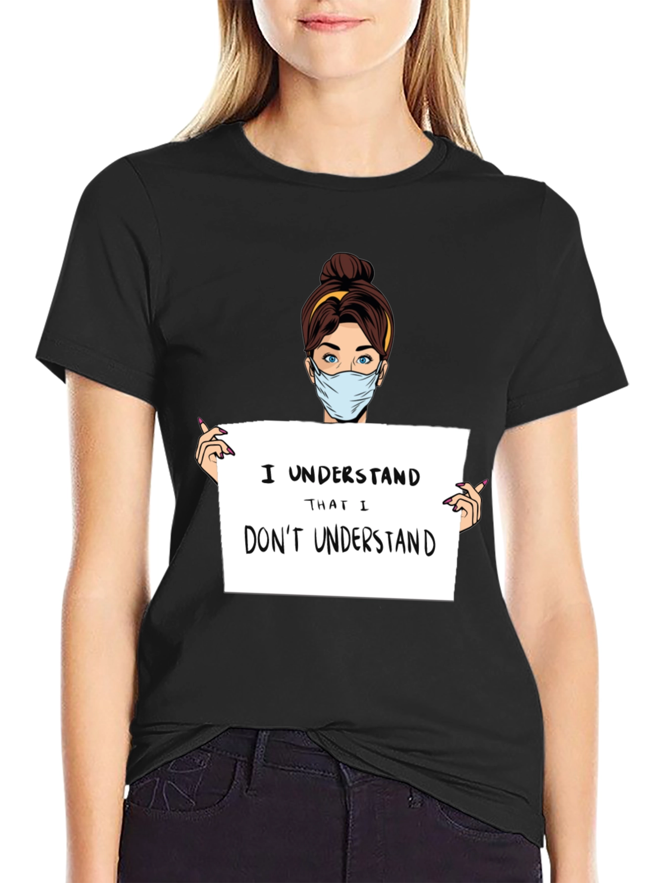 Black I Understand T-Shirt - Humorous Graphic Tee view 2