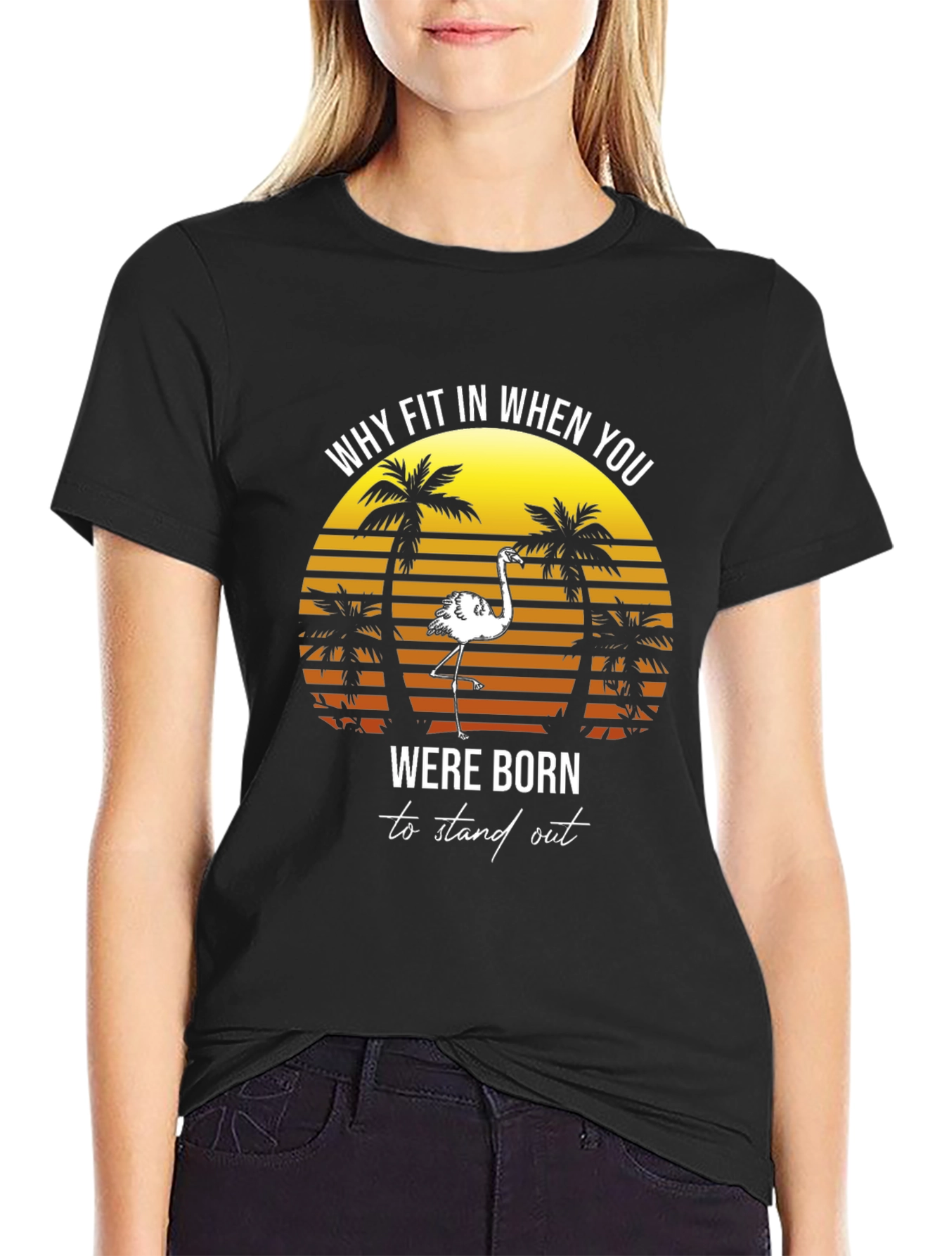 Black Flamingo Graphic T-Shirt: Stand Out Style view 2