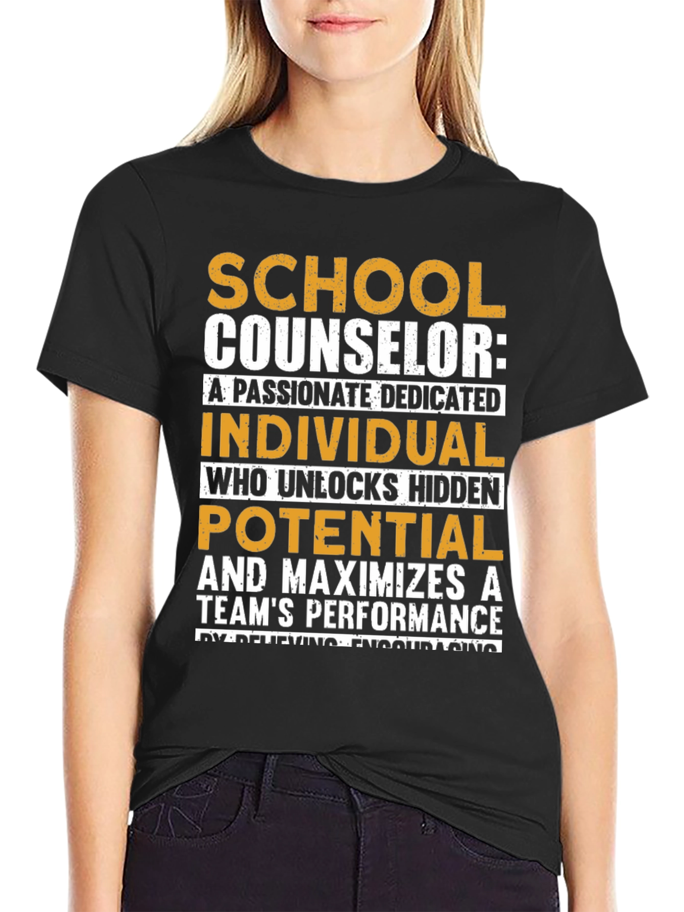 Black School Counselor Passionate Dedicated T-Shirt view 2