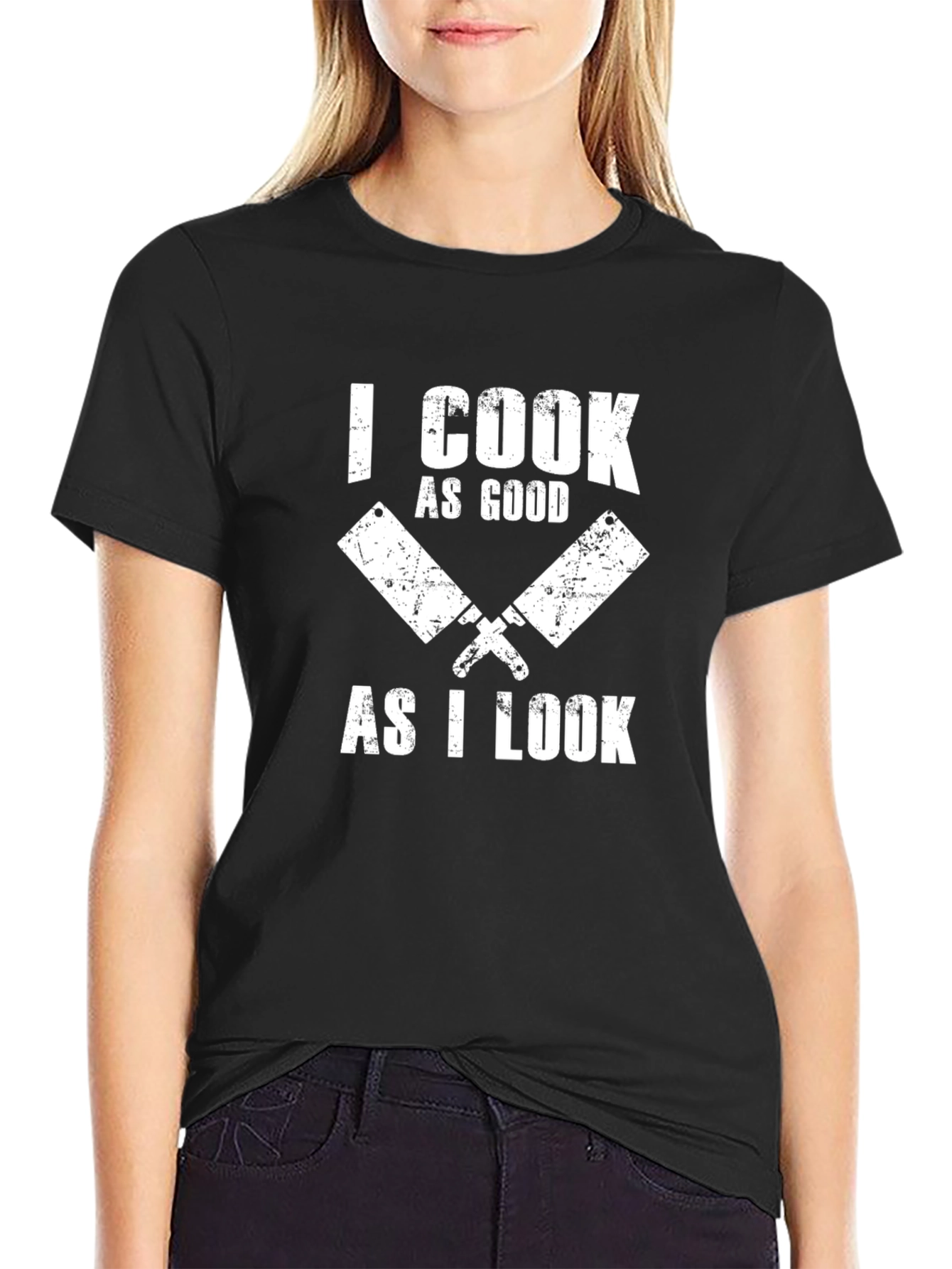 Black Funny Cook T-Shirt - I Cook As Good As I Look Tee view 2