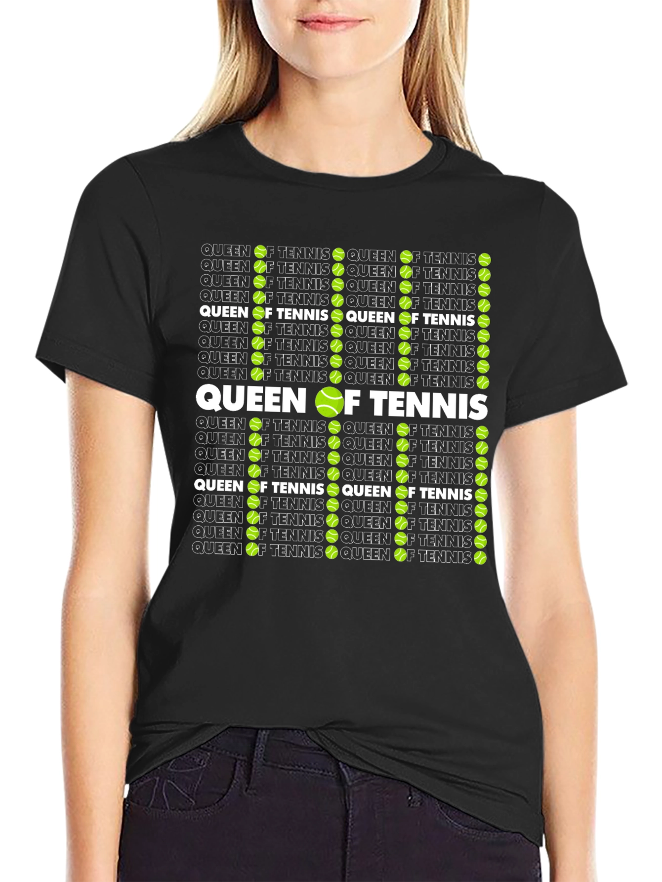 Black Queen of Tennis Graphic Tee view 2