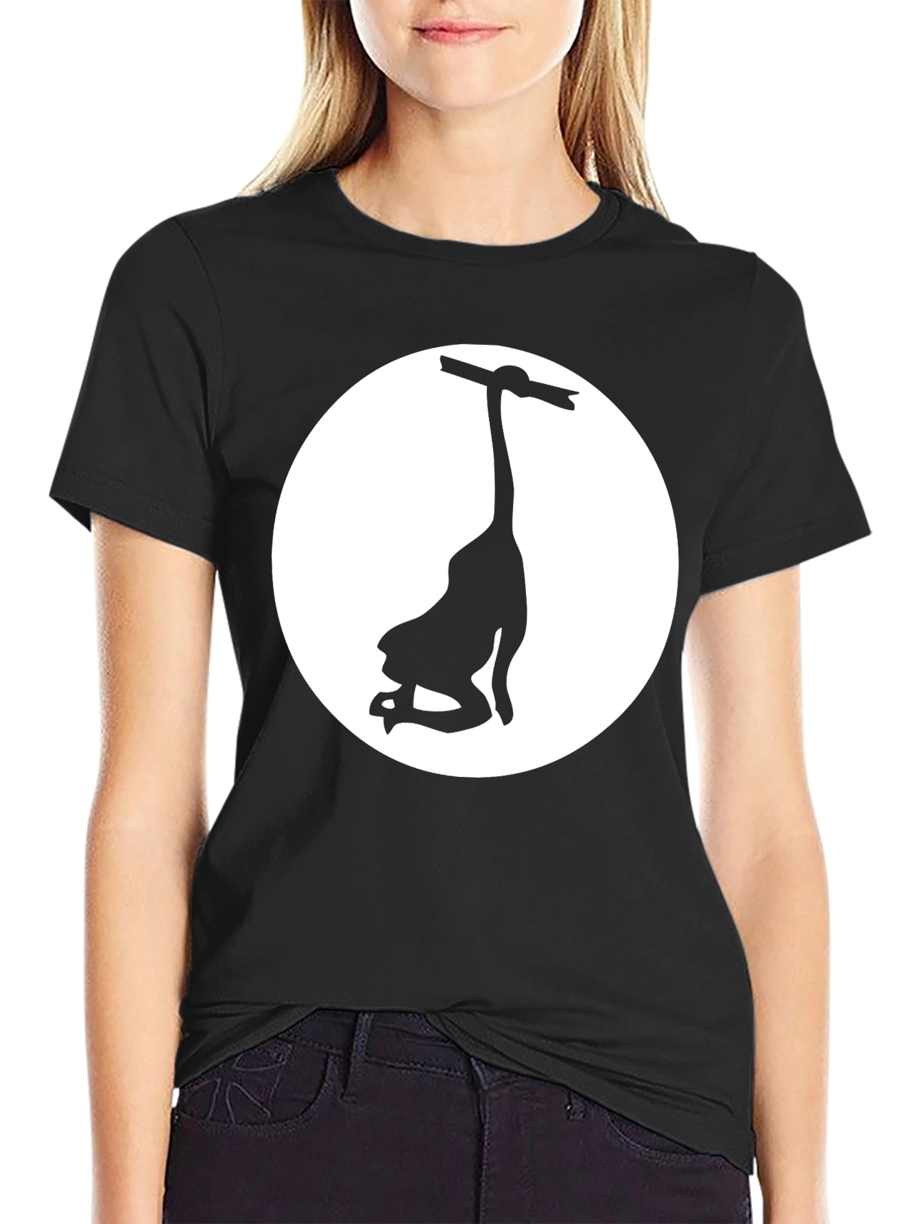 Black Unique Graphic Tee: Hang in There Design view 2