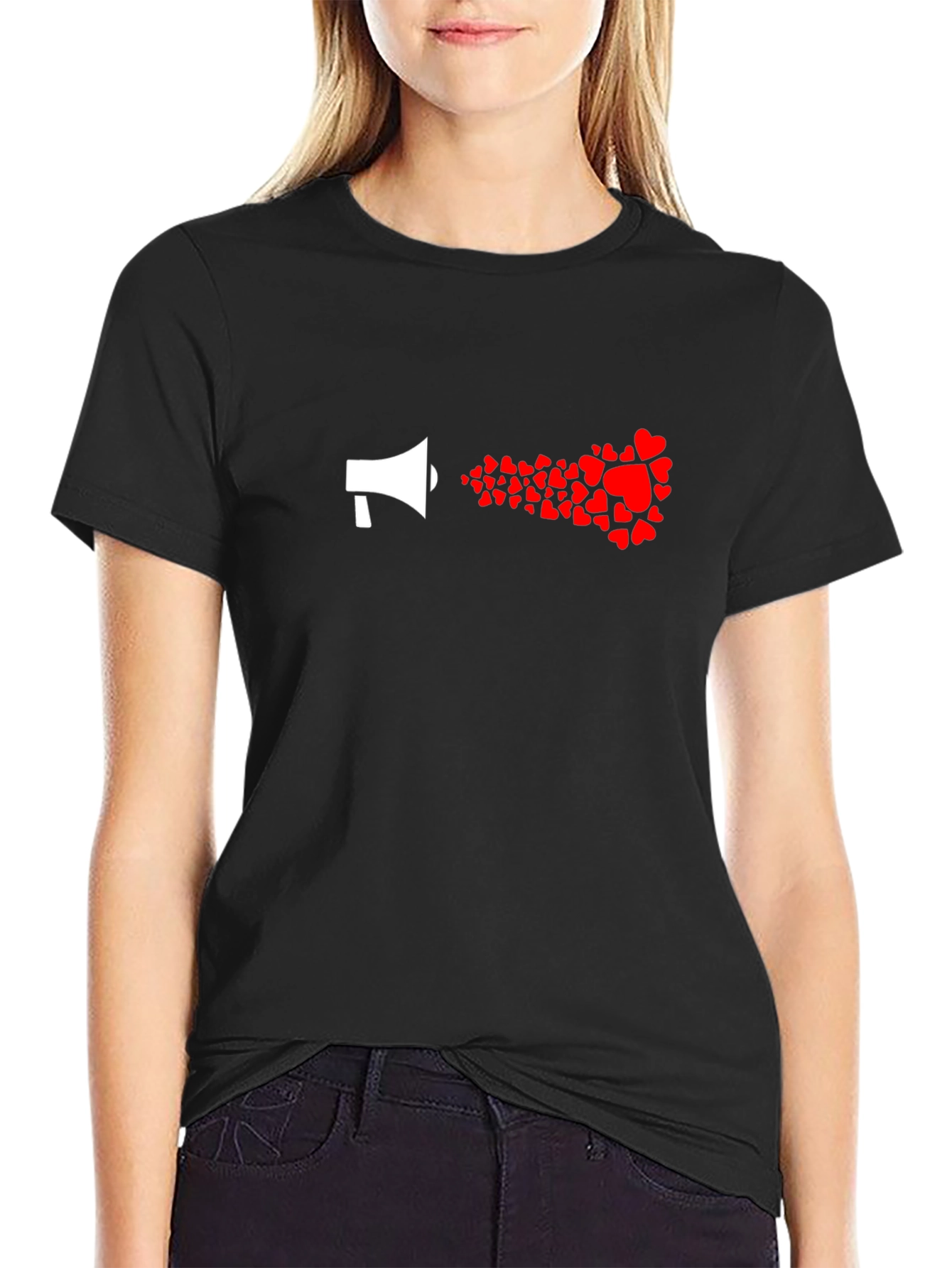 Black Love Loudly: Heart Megaphone Graphic Tee view 2