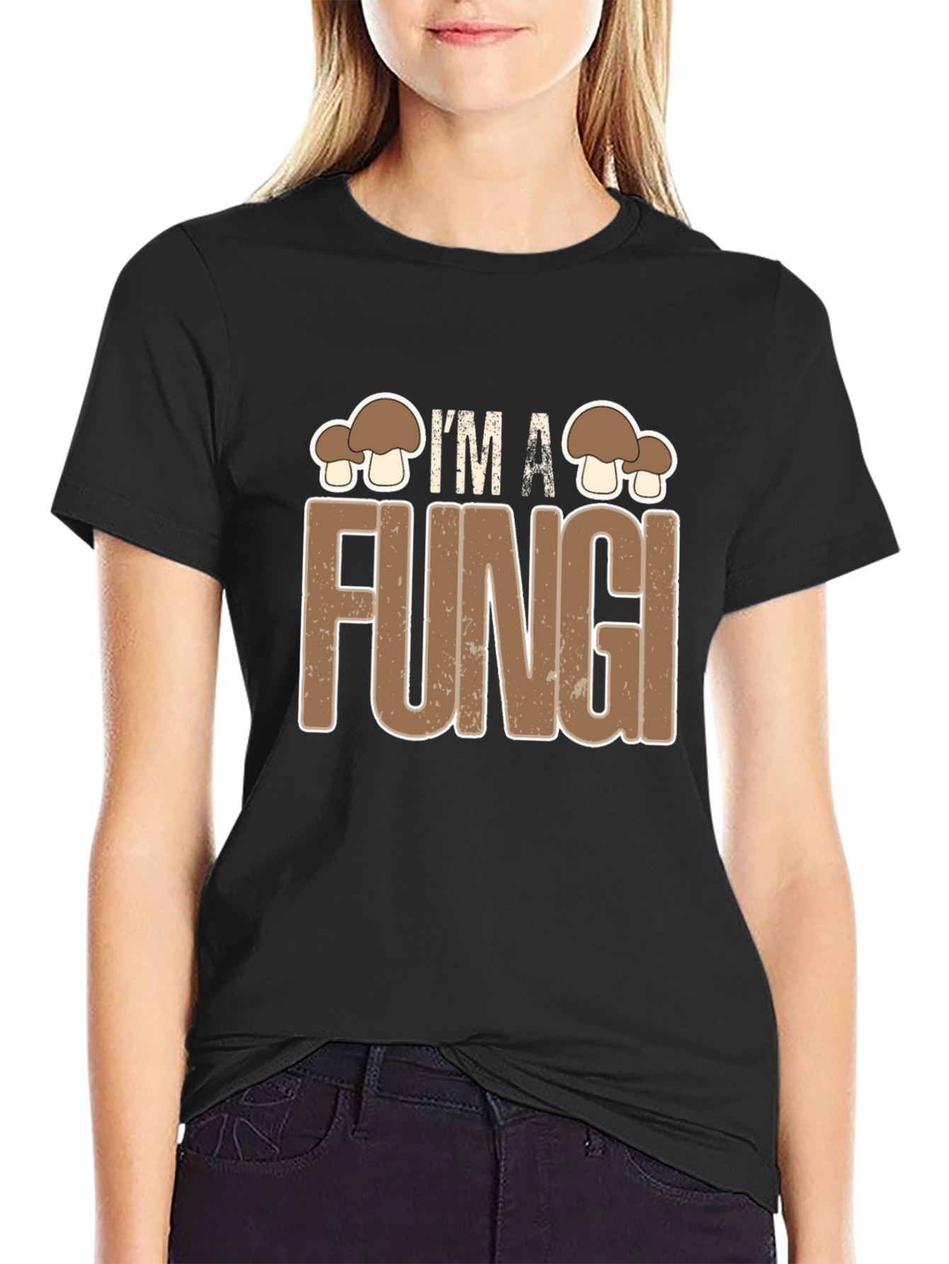 Black I'm A Fungi Funny Graphic Tee view 2