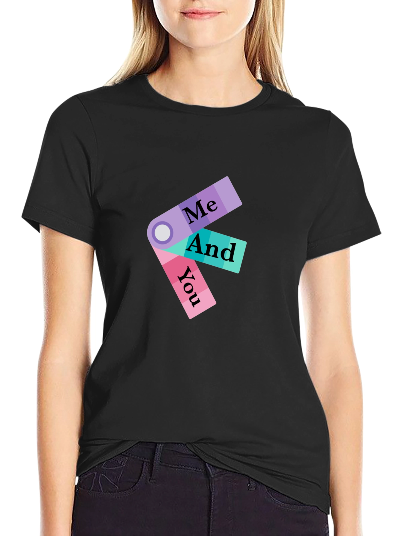 Black Me and You Graphic Tee - Stylish Comfort view 2