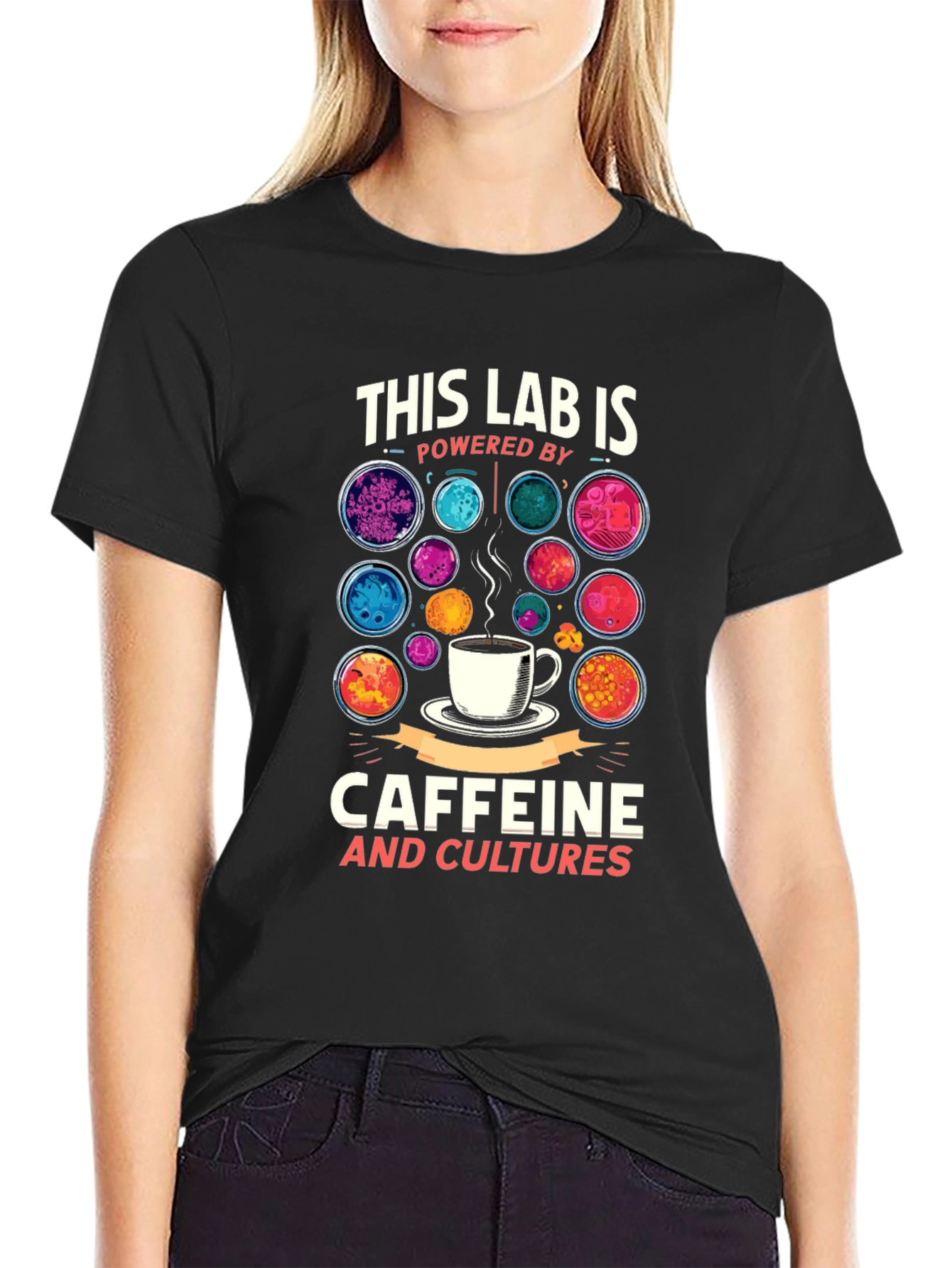 Black Lab Powered by Caffeine and Cultures Graphic Tee view 2