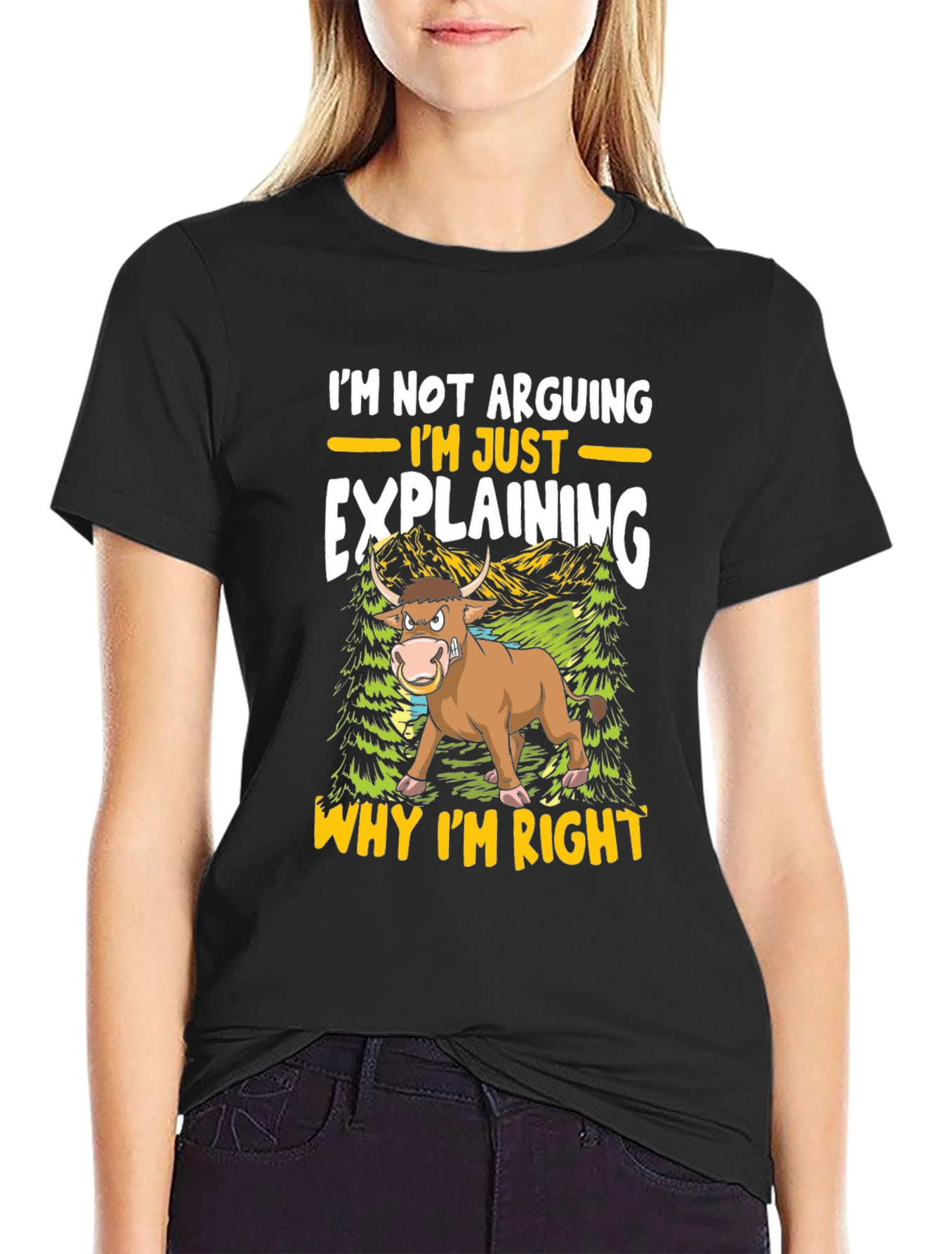 Black I'm Not Arguing Just Explaining T-Shirt view 2