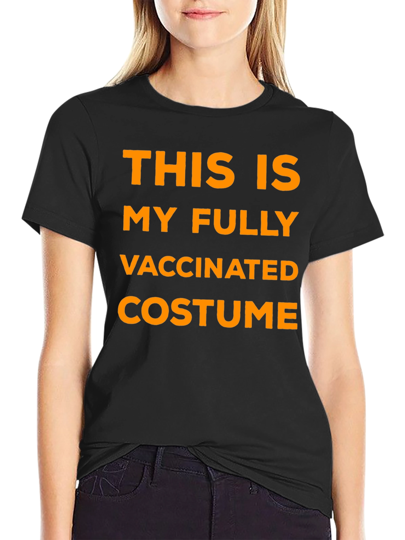 Black Fully Vaccinated Costume T-Shirt - Funny Halloween view 2