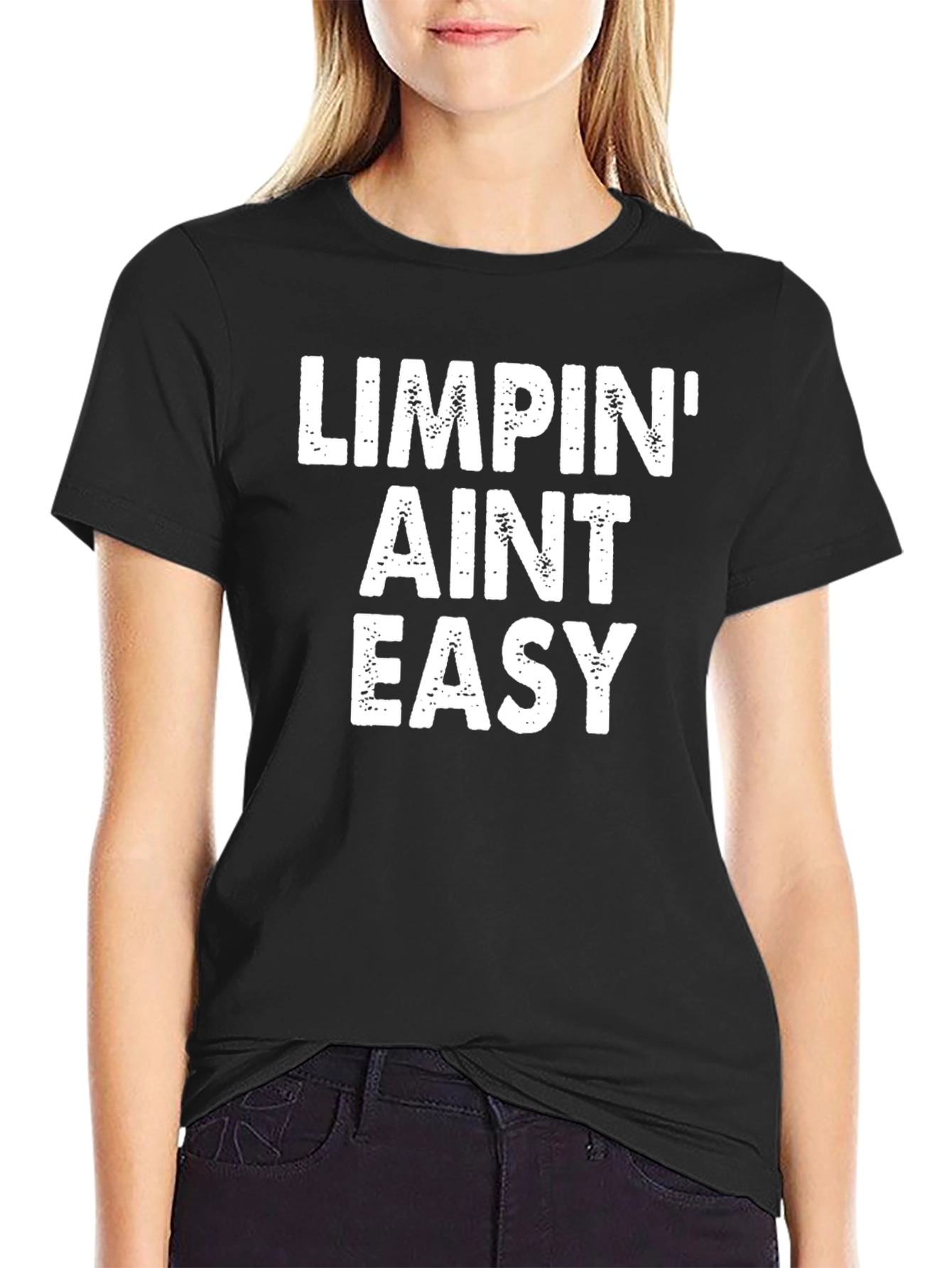 Black Limpin' Ain't Easy Graphic T-Shirt view 2