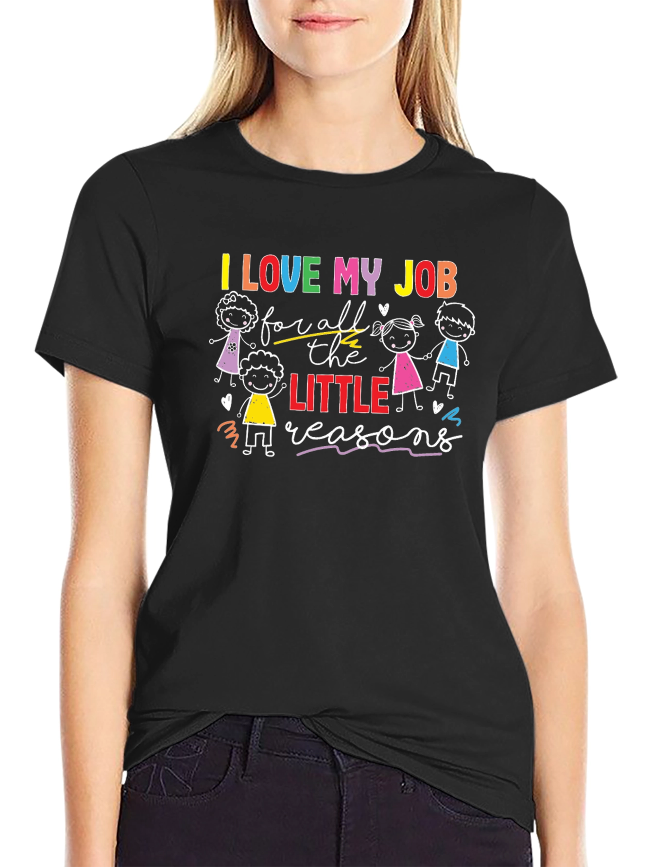 Black I Love My Job T-Shirt - Teacher Appreciation Gift view 2