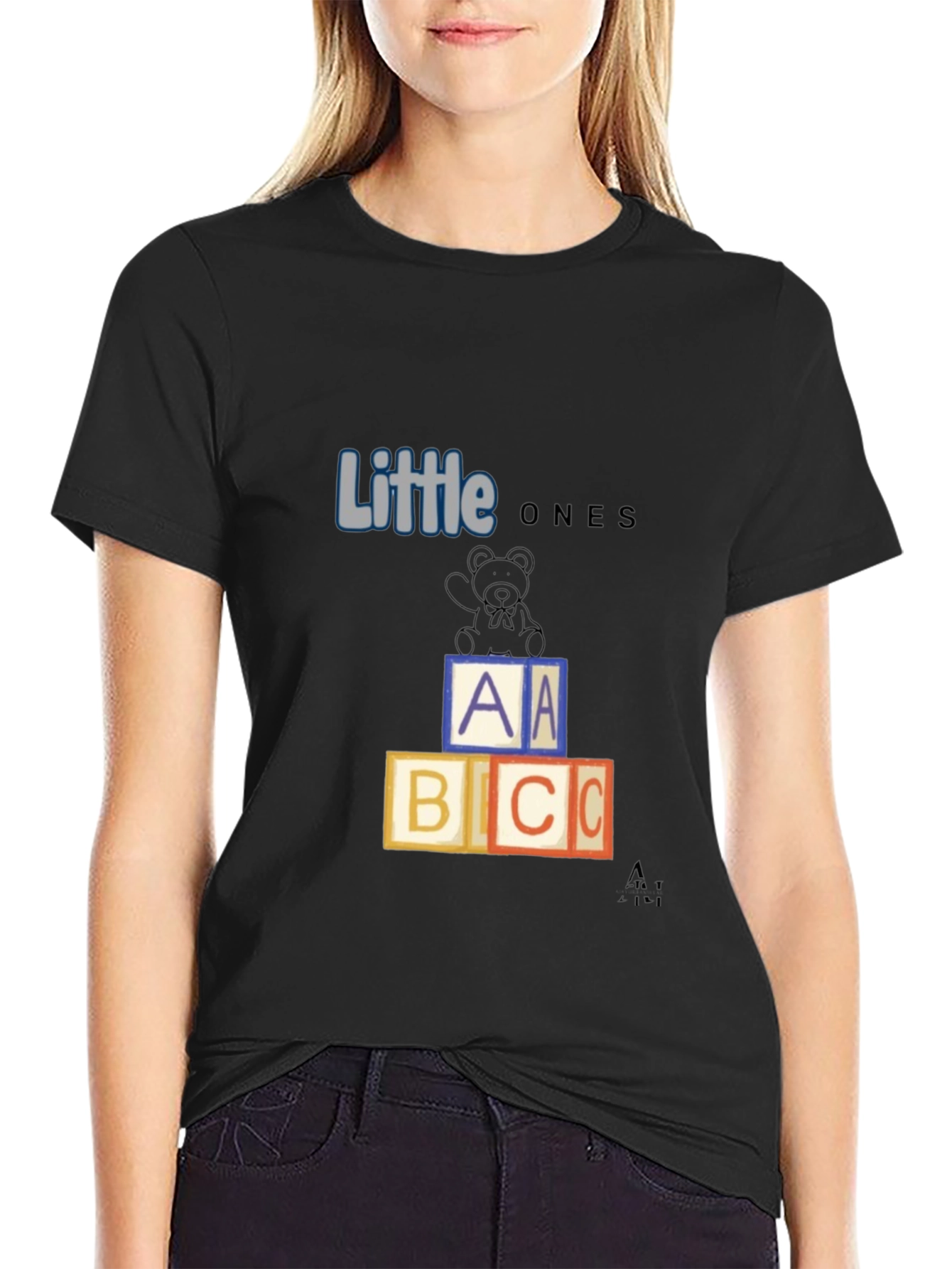 Black Little Ones ABC Blocks Graphic Tee view 2