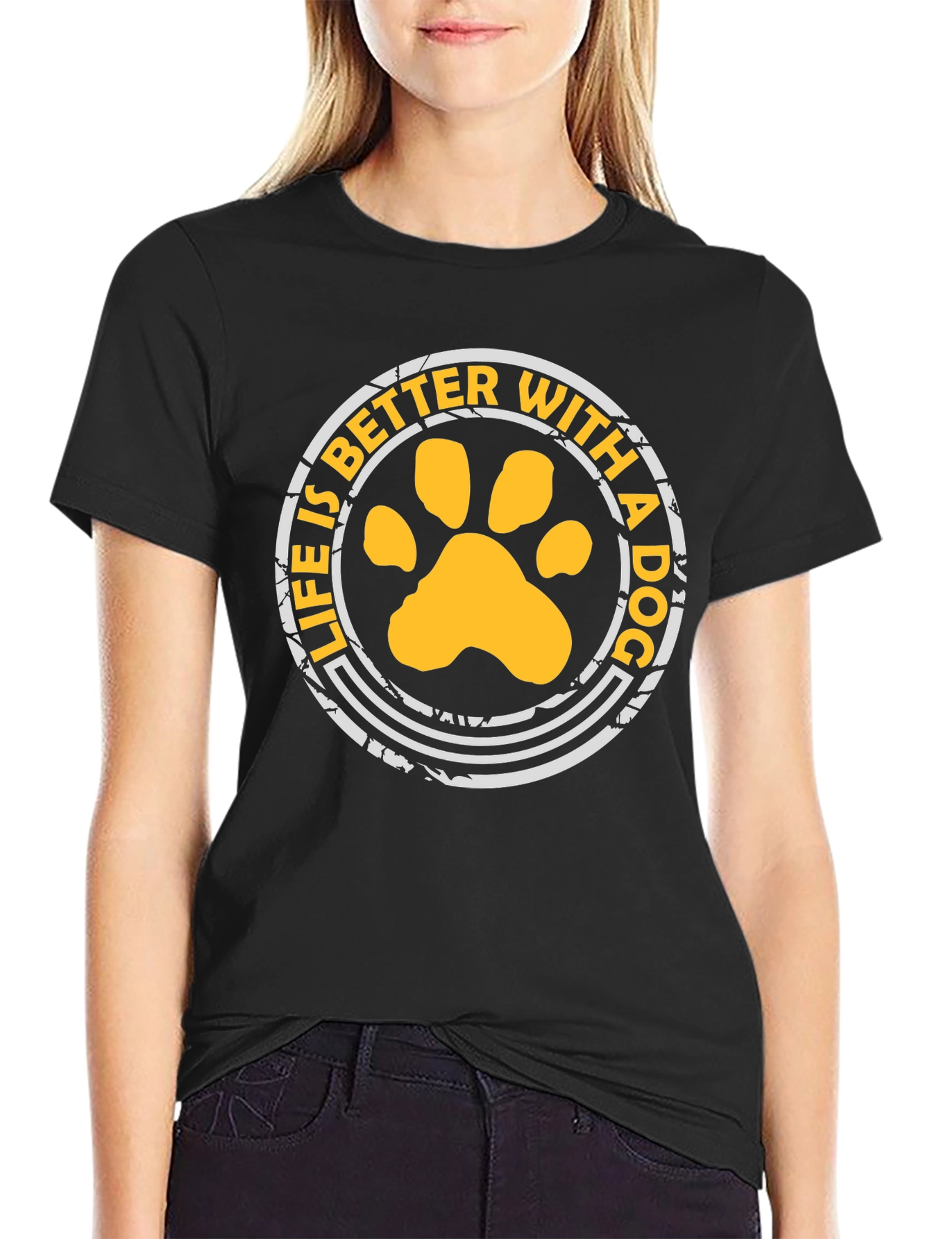 Black Life is Better With a Dog Graphic Tee view 2