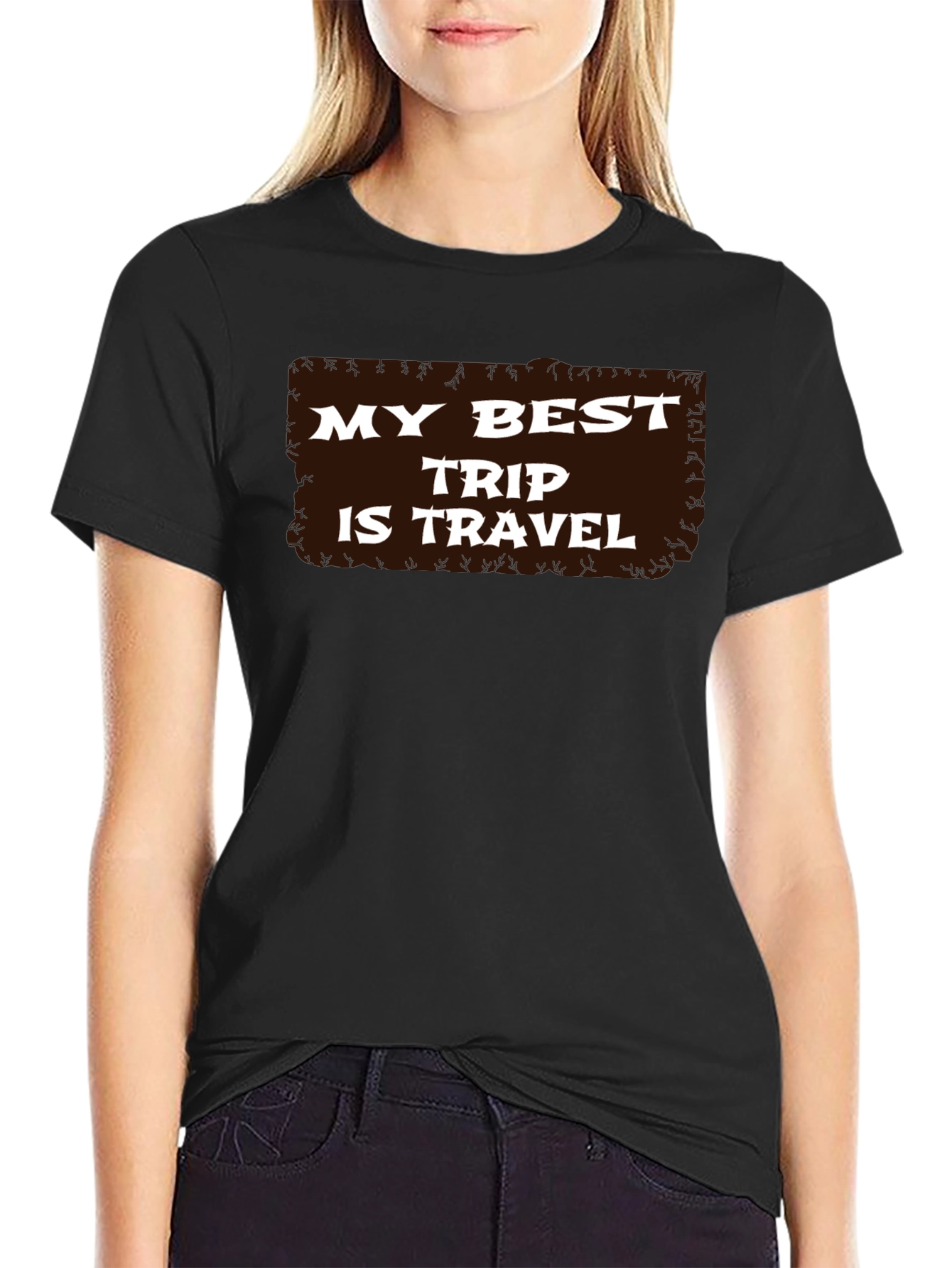 Black My Best Trip is Travel - Graphic T-Shirt view 2