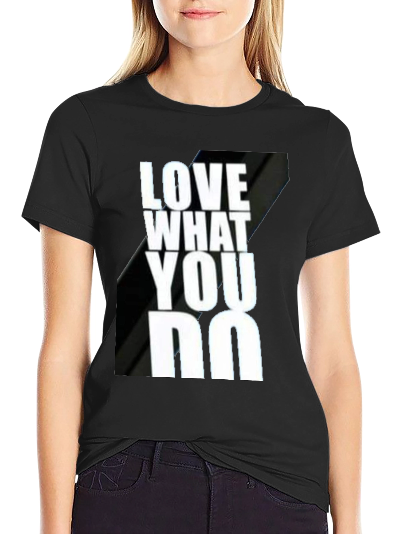 Black Love What You Do Black Graphic T-Shirt view 2