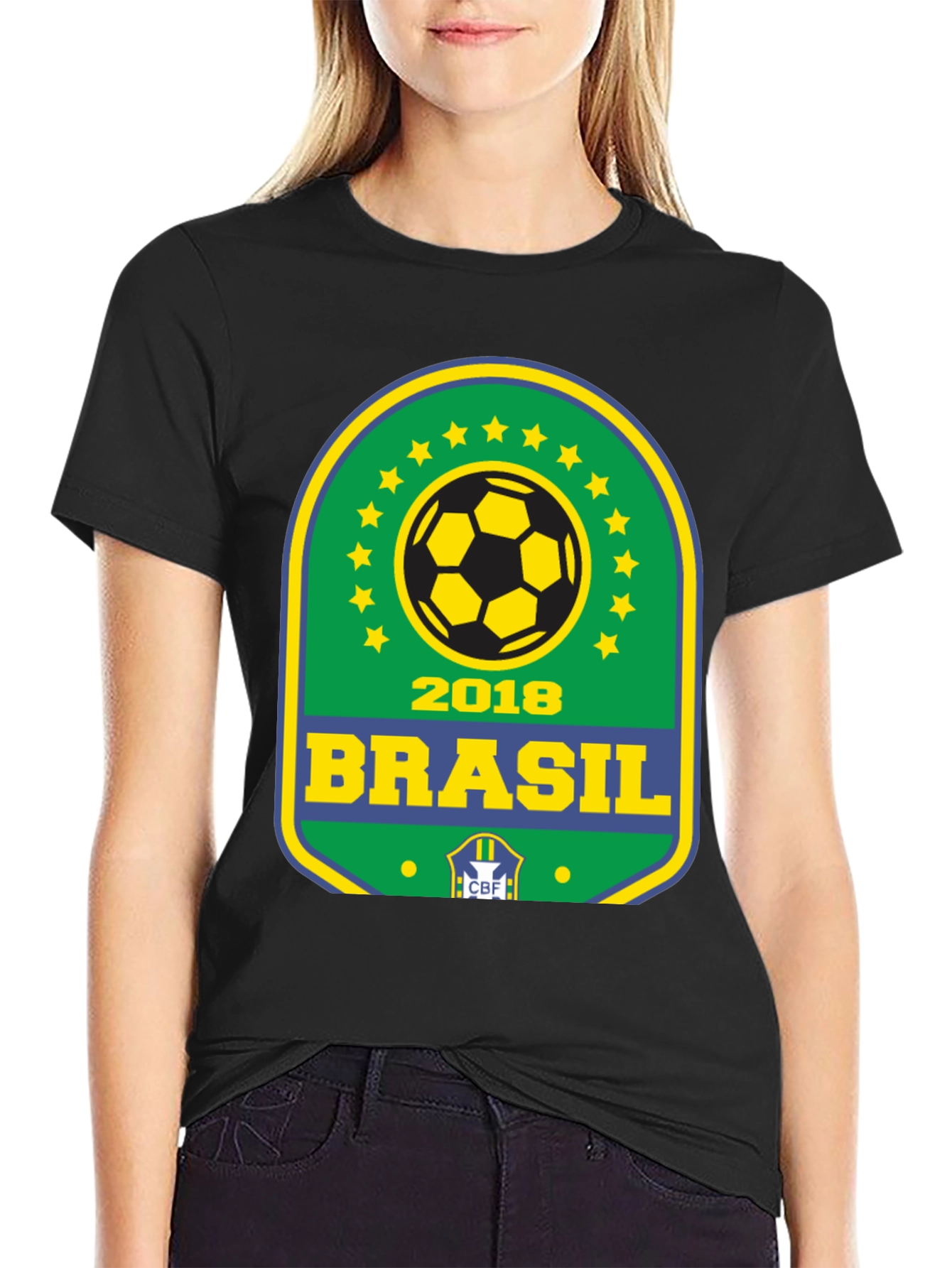 Black Brazil 2018 Soccer T-Shirt view 2