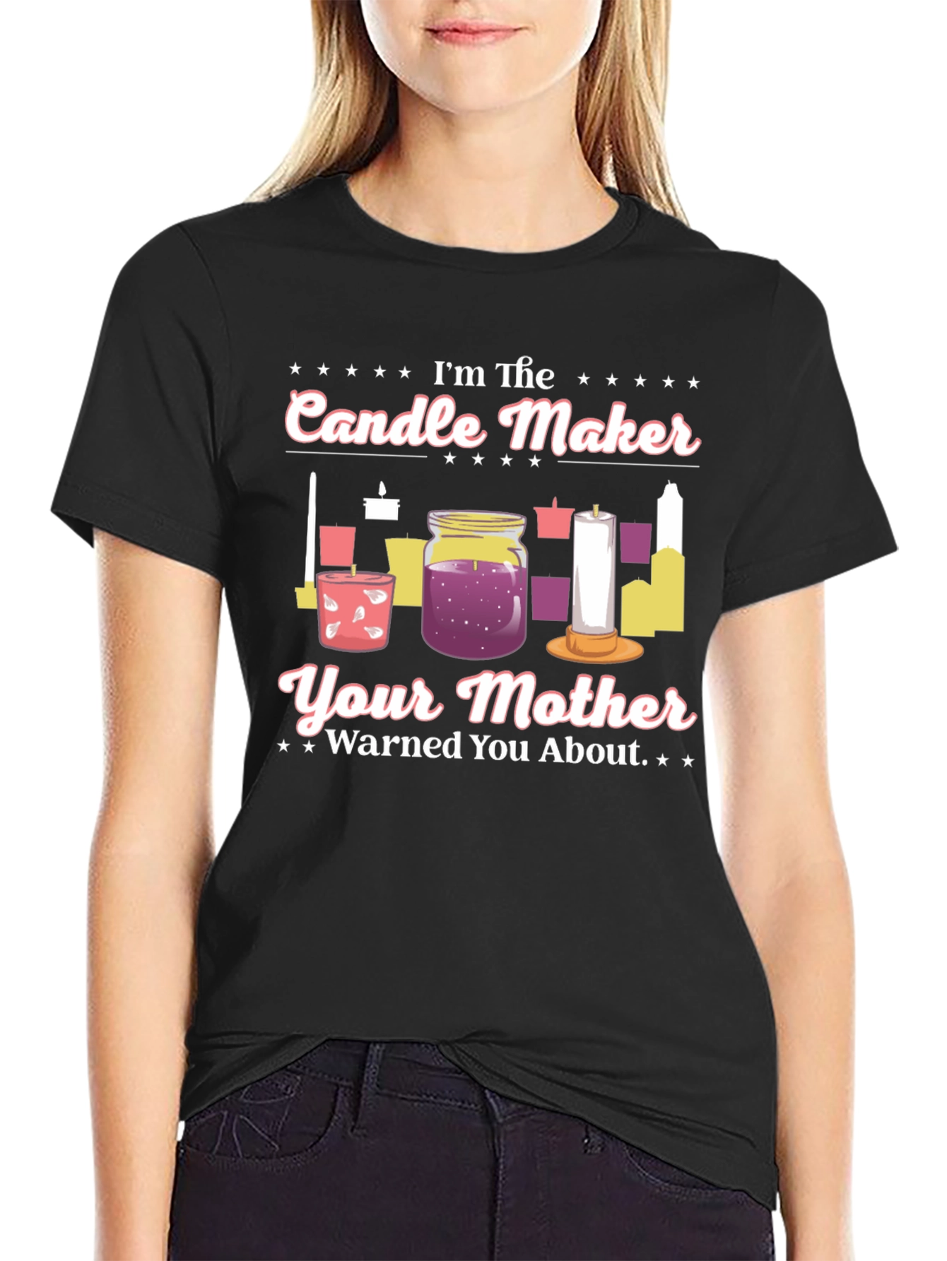 Black Candle Maker T-Shirt - Novelty Graphic Tee view 2