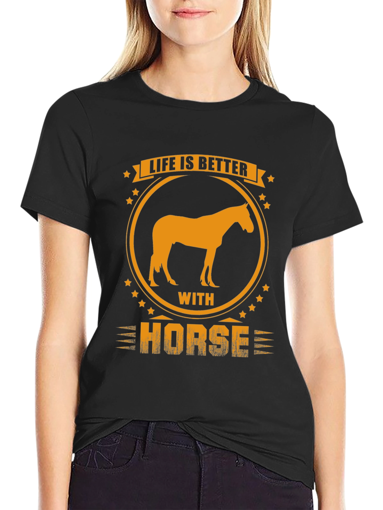 Black Life is Better with a Horse T-Shirt view 2