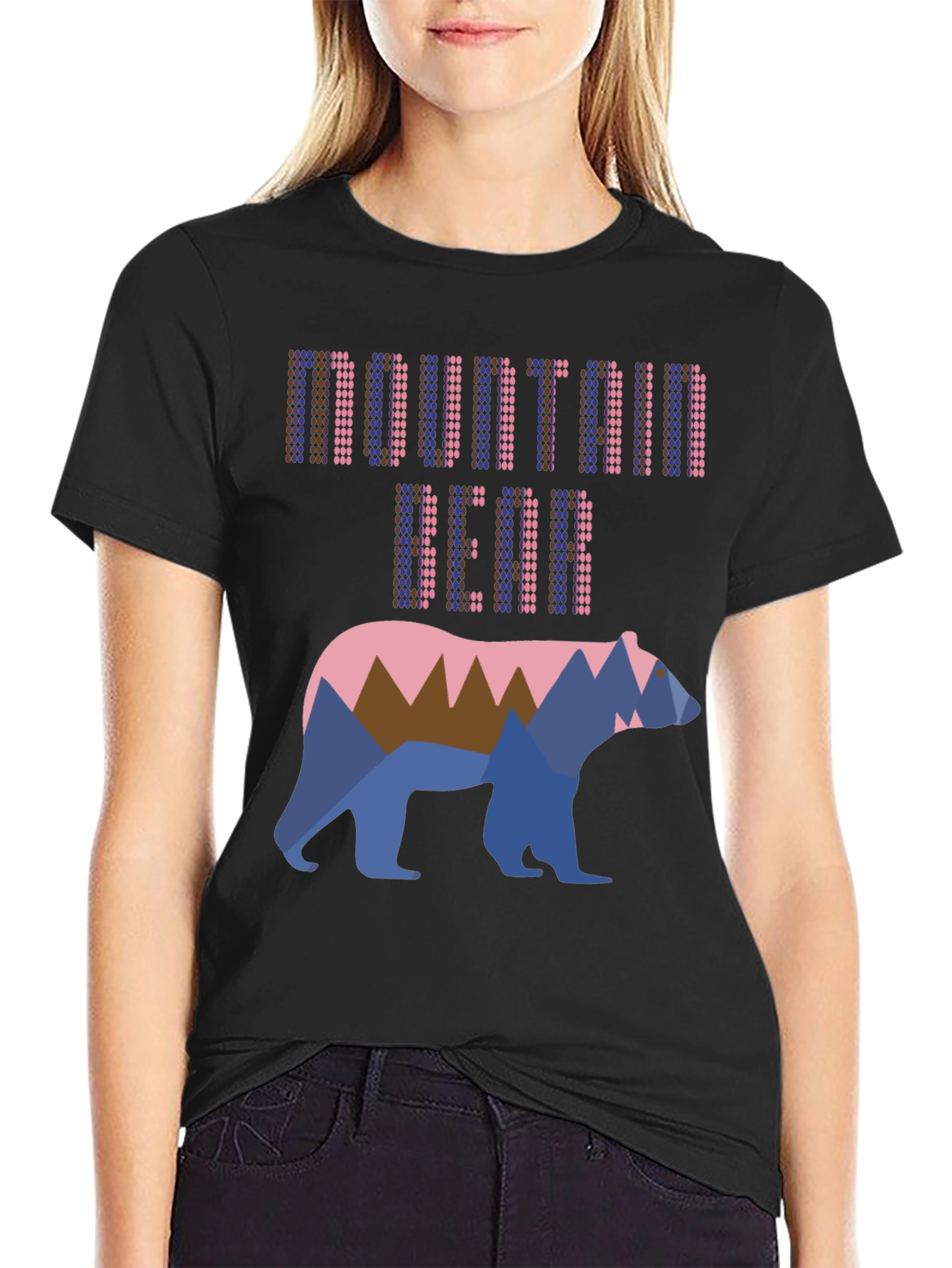 Black Mountain Bear Graphic T-Shirt - Cool Outdoor Design view 2